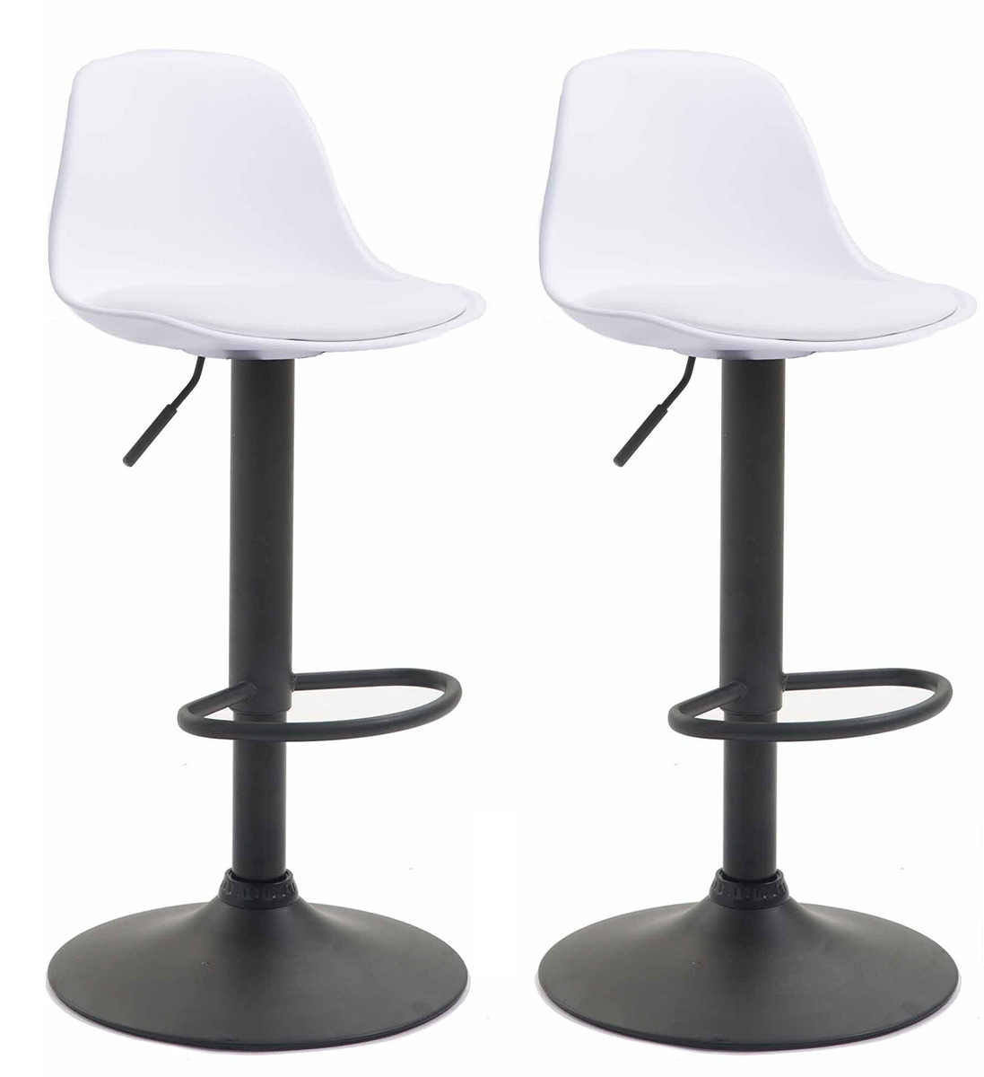 2er Set Barhocker Kiel Kunststoff schwarz, weiß