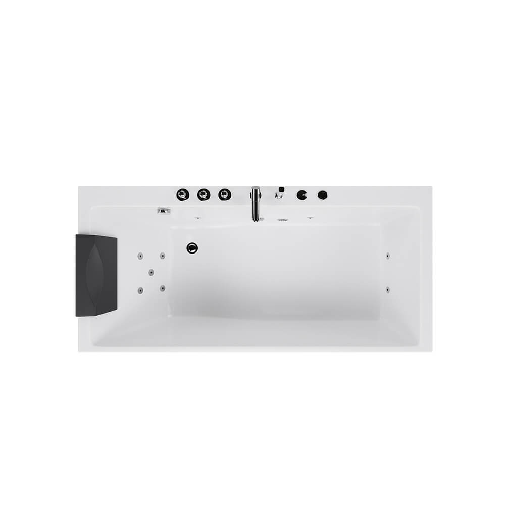 Whirlpool Badewanne mit ergonomischer Form BAKAL - Weiß
