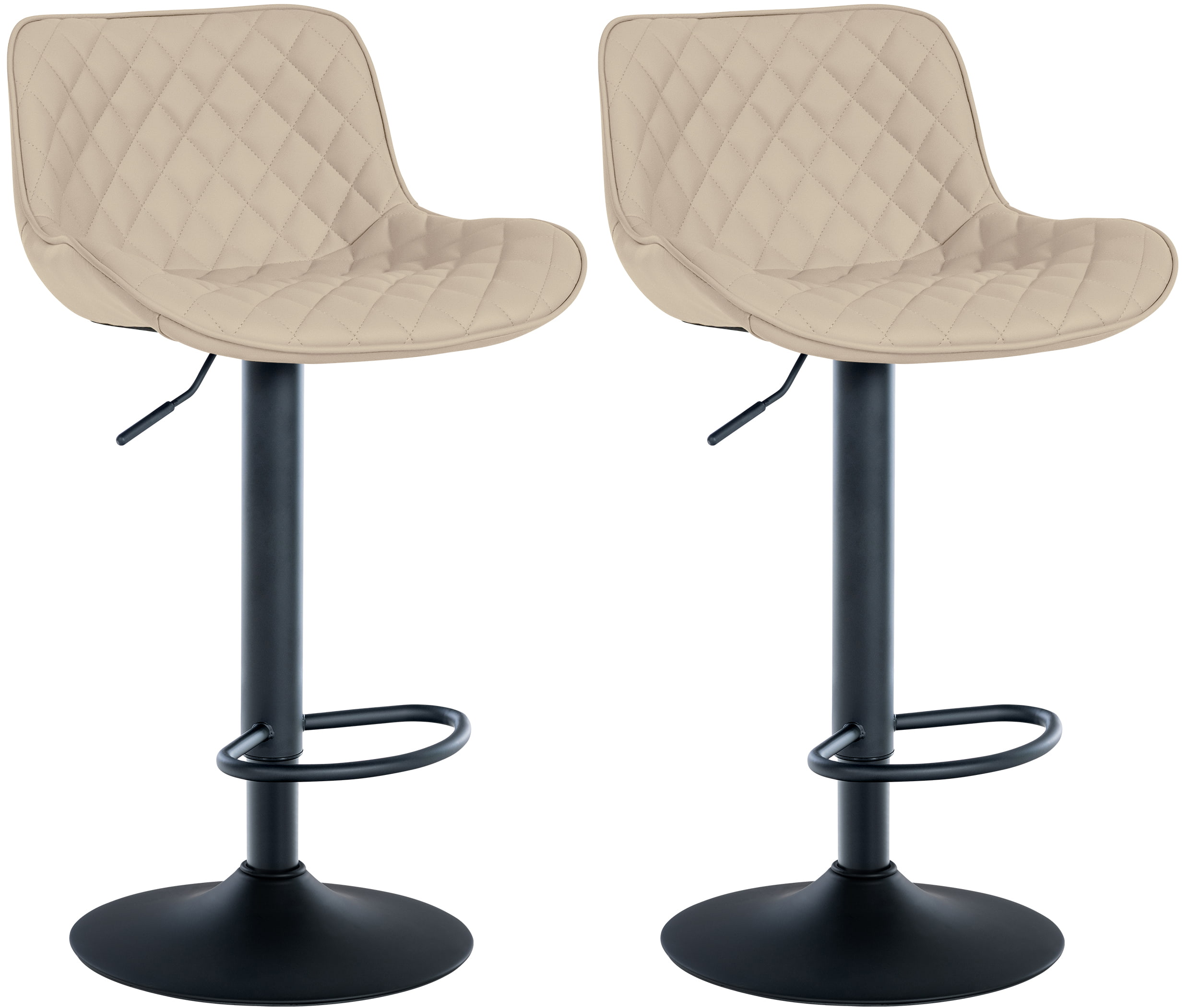 2er Set Barhocker Minosa Kunstleder, creme