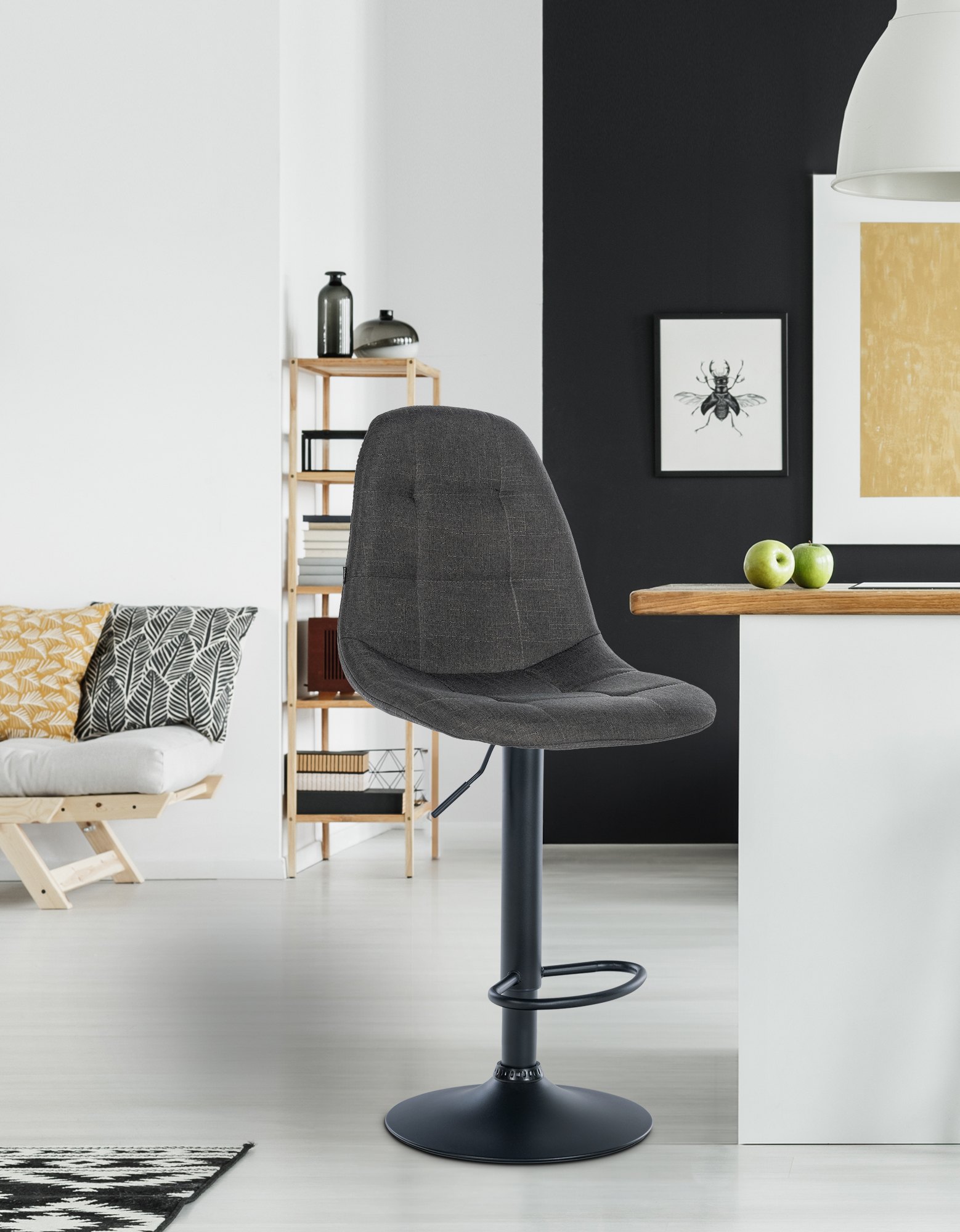 Barhocker Elmore Stoff B, dunkelgrau