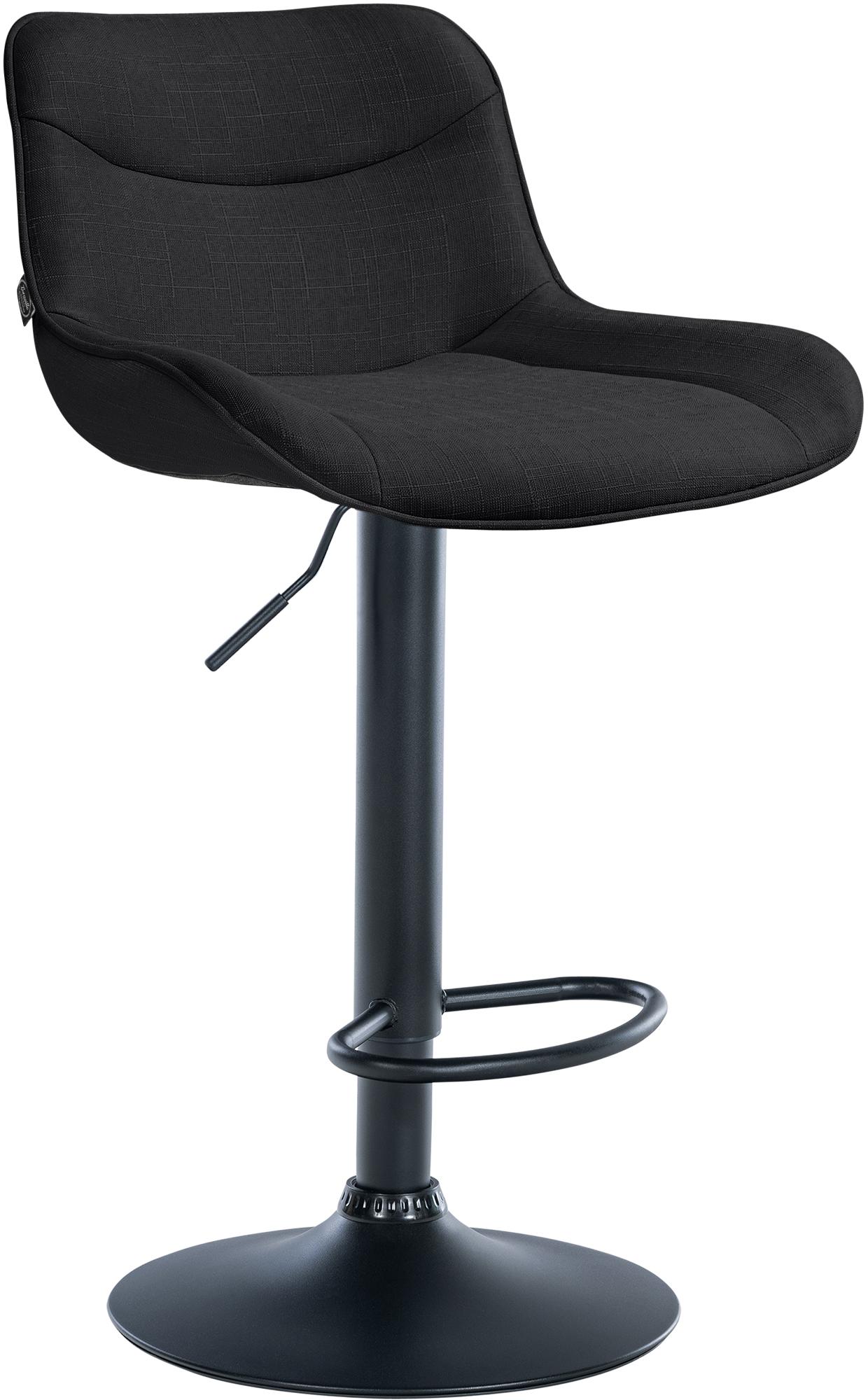 Barhocker Vonore Stoff schwarz, schwarz
