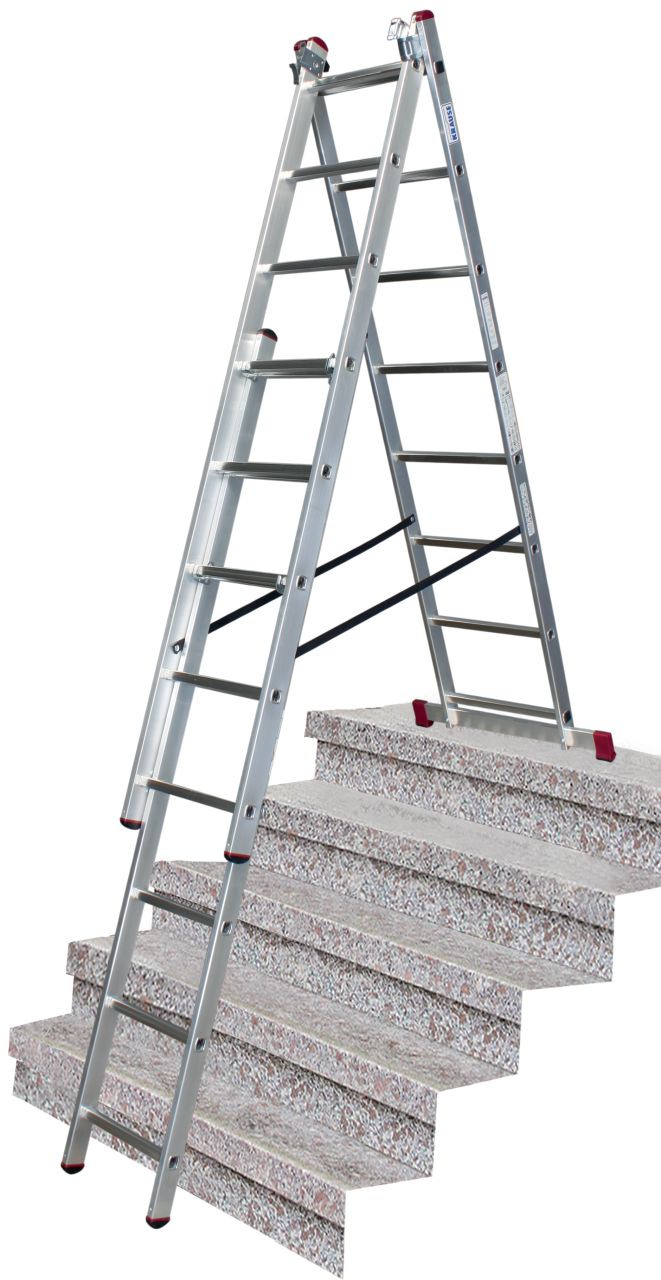 CORDA Vielzweckleiter mit Treppenfunktion 3x8 Sprossen
