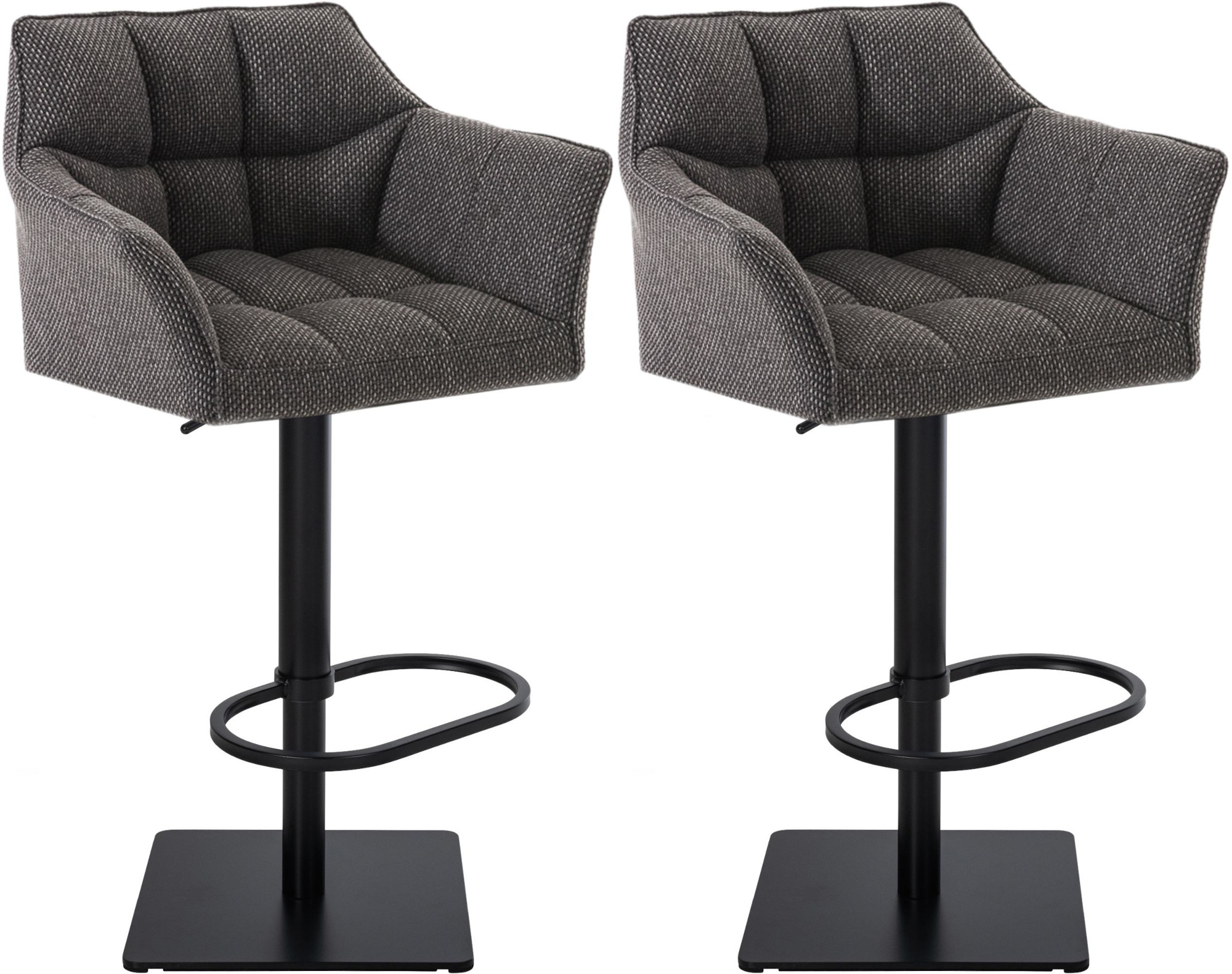 2er Set Barhocker Damaso Stoff schwarz, titangrau
