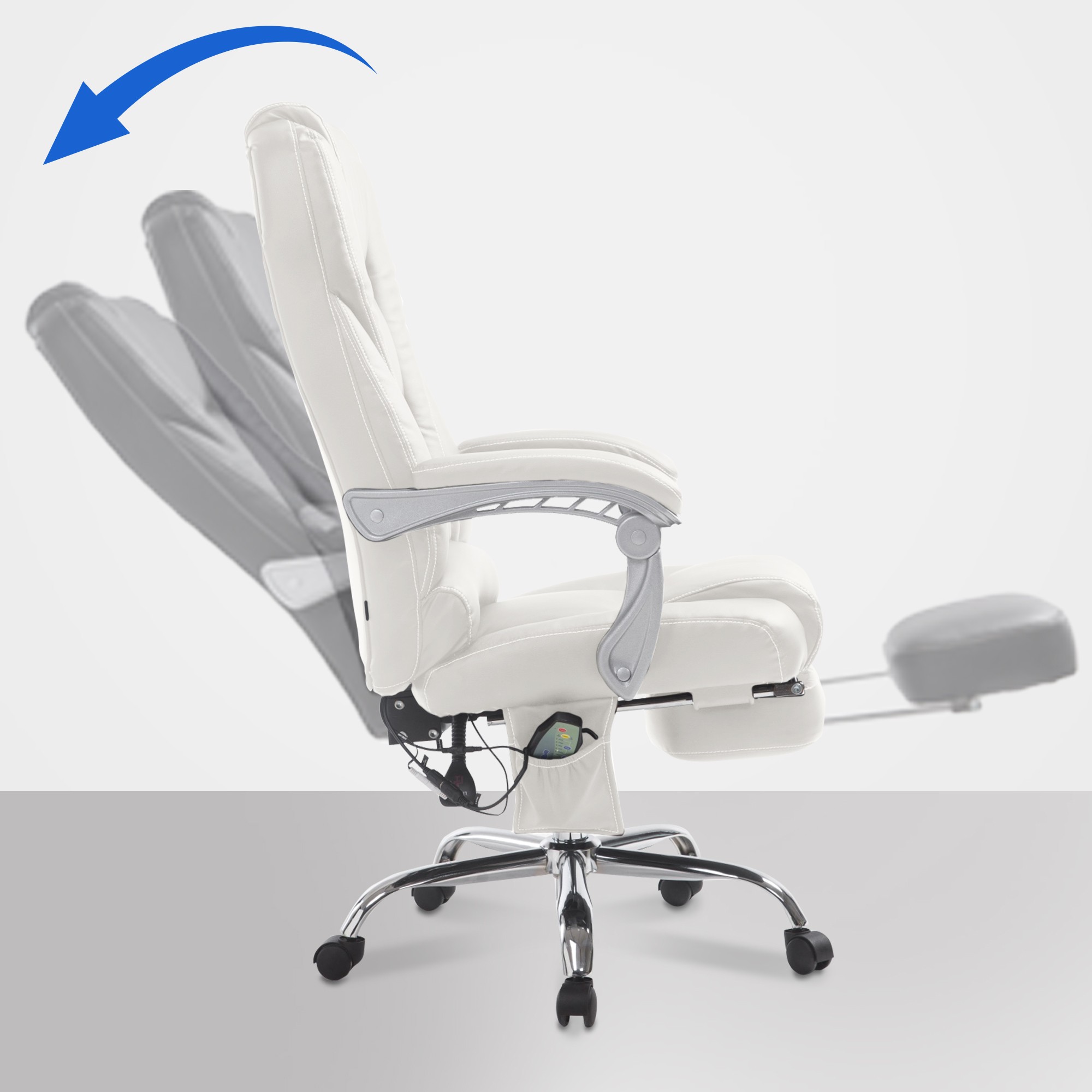 Bürostuhl Pacific mit Massagefunktion V2, weiß