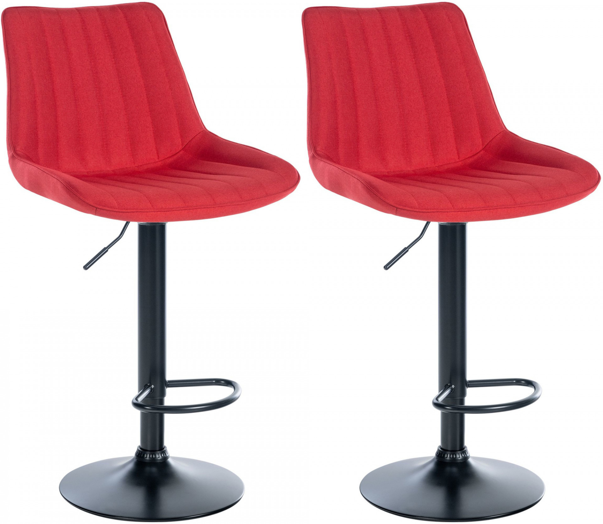 2er Set Barhocker Toni Stoff schwarz, rot