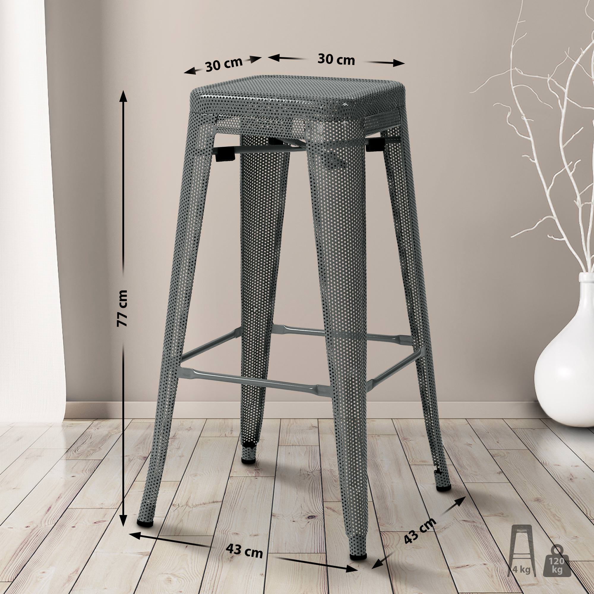 4er Set Barhocker Fletcher, grau