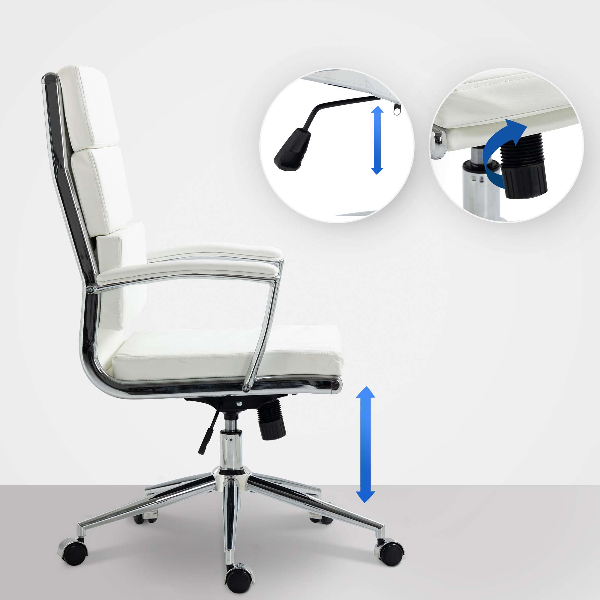Bürostuhl Cleveland Kunstleder, weiß