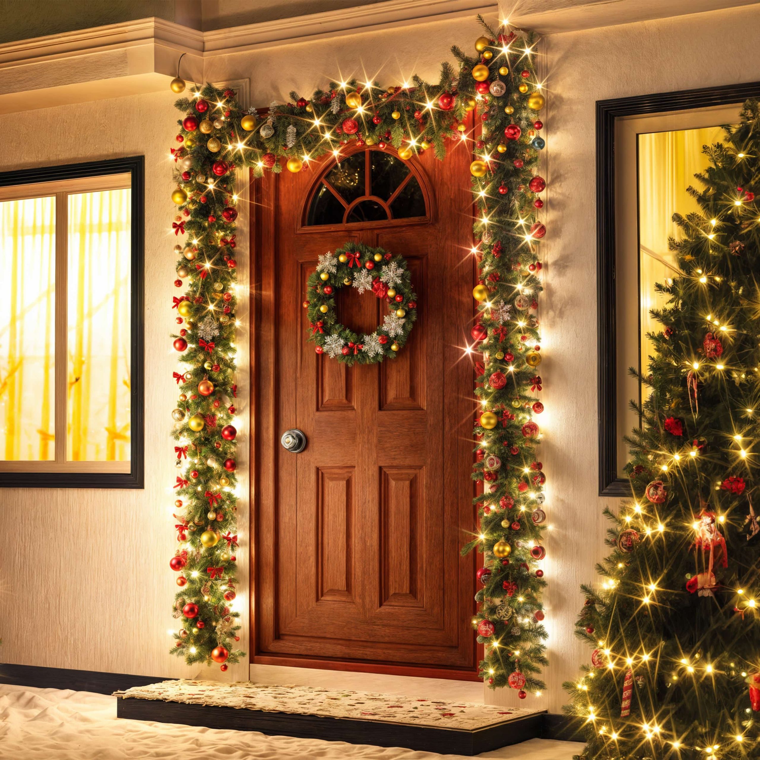 Weihnachtsgirlande 5m 2er-Set In-/Outdoor