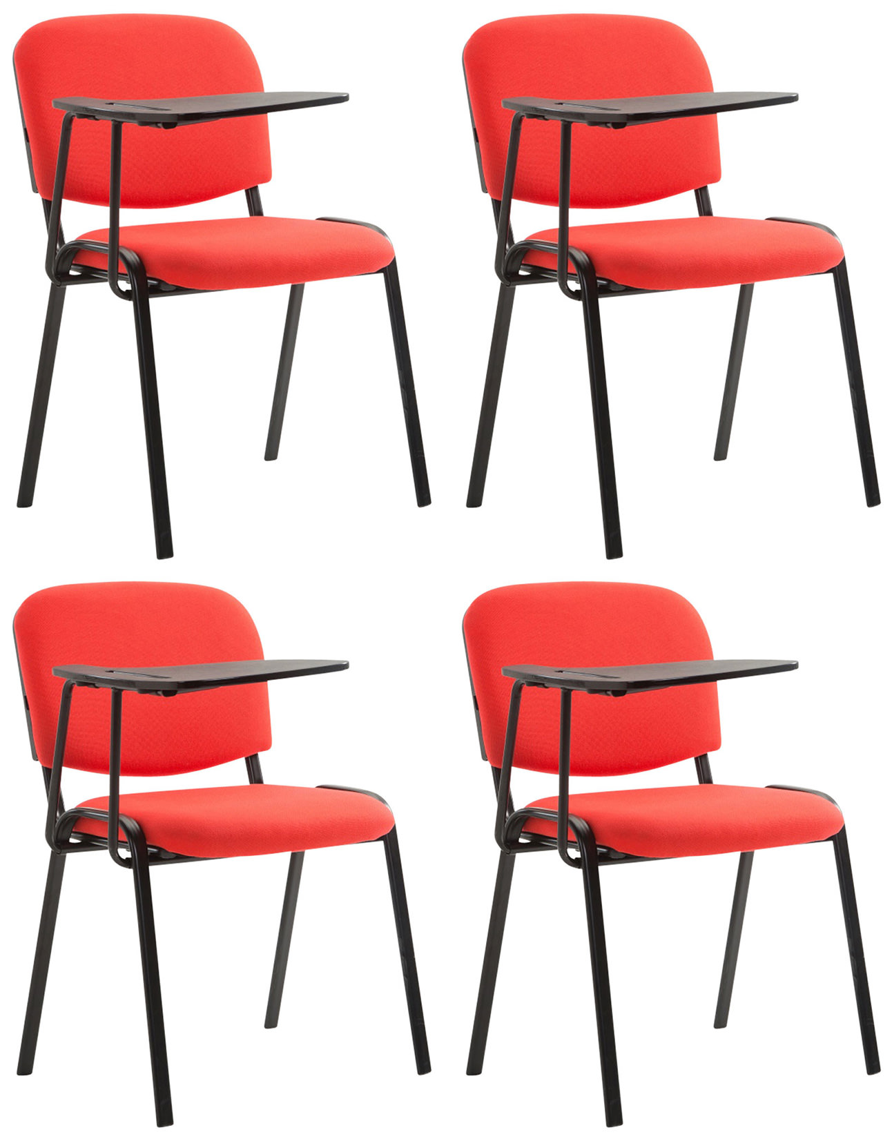 4er Set Stühle Ken mit Klapptisch Stoff, rot