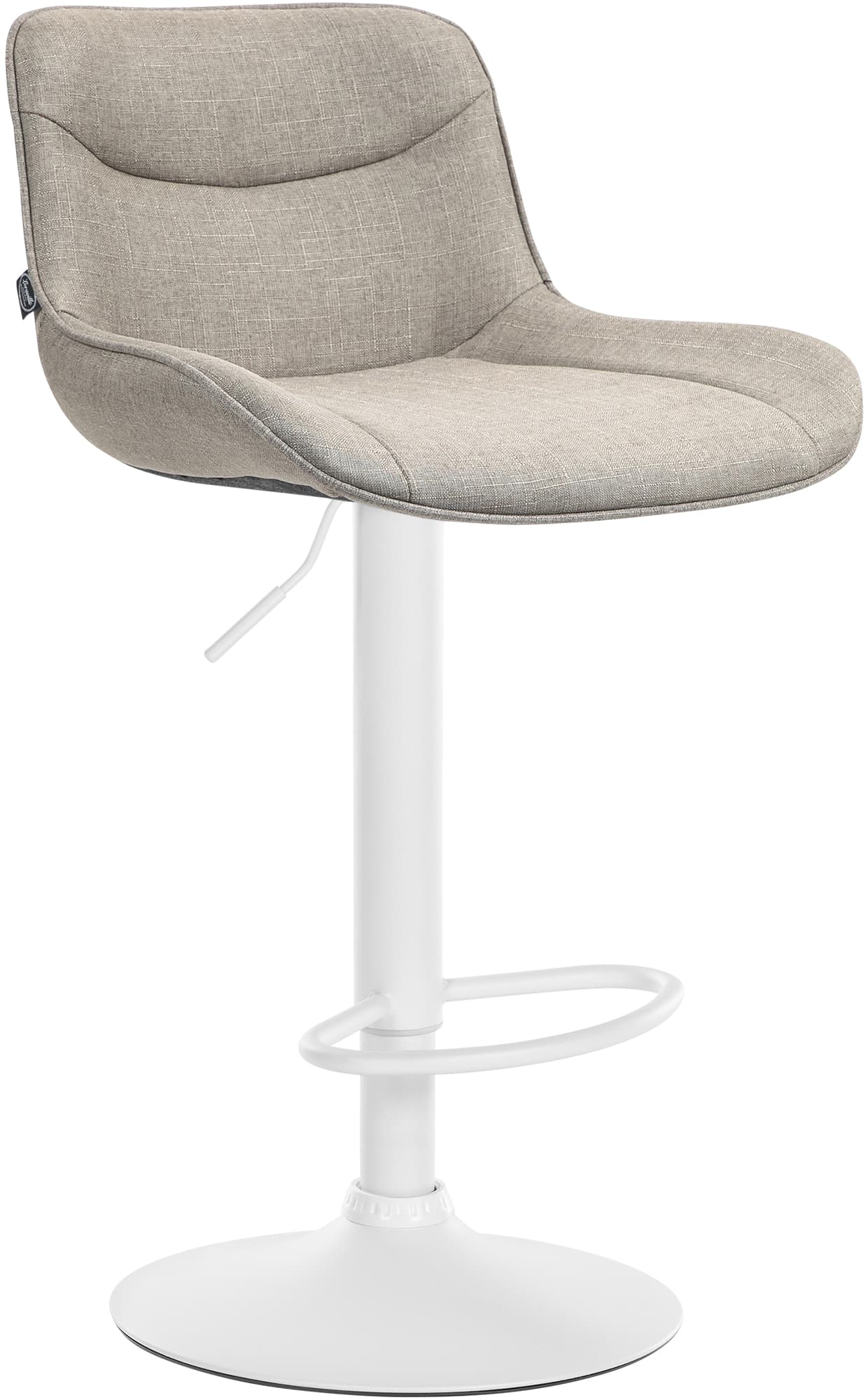 Barhocker Vonore Stoff weiß, taupe