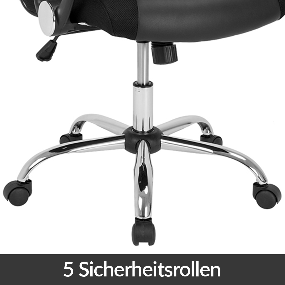 Bürostuhl Deluxe Schwarz mit Netz