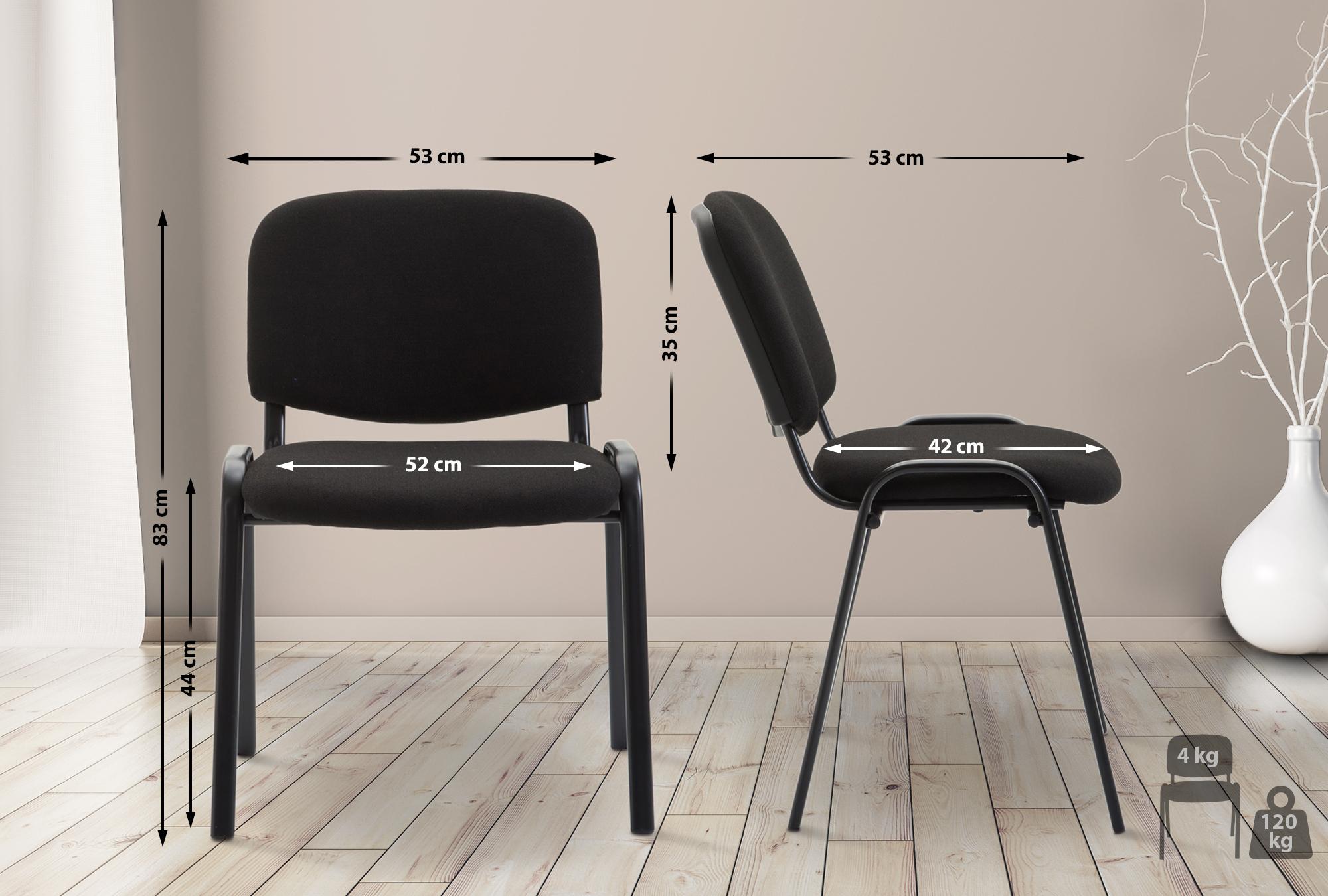 Besucherstuhl Ken V2 Stoff, schwarz