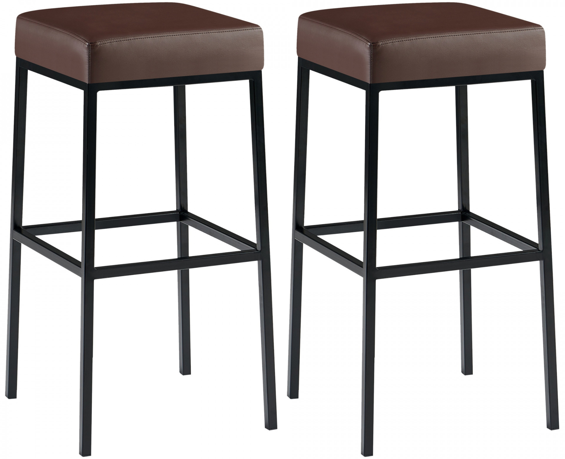2er Set Barhocker Montreal 80 Kunstleder schwarz, braun