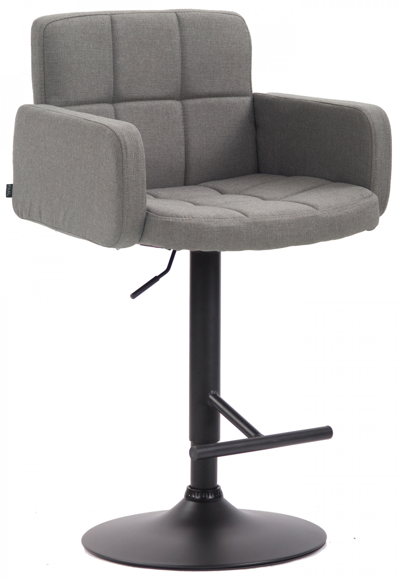 Barhocker Los Angeles, Stoff schwarz, grau