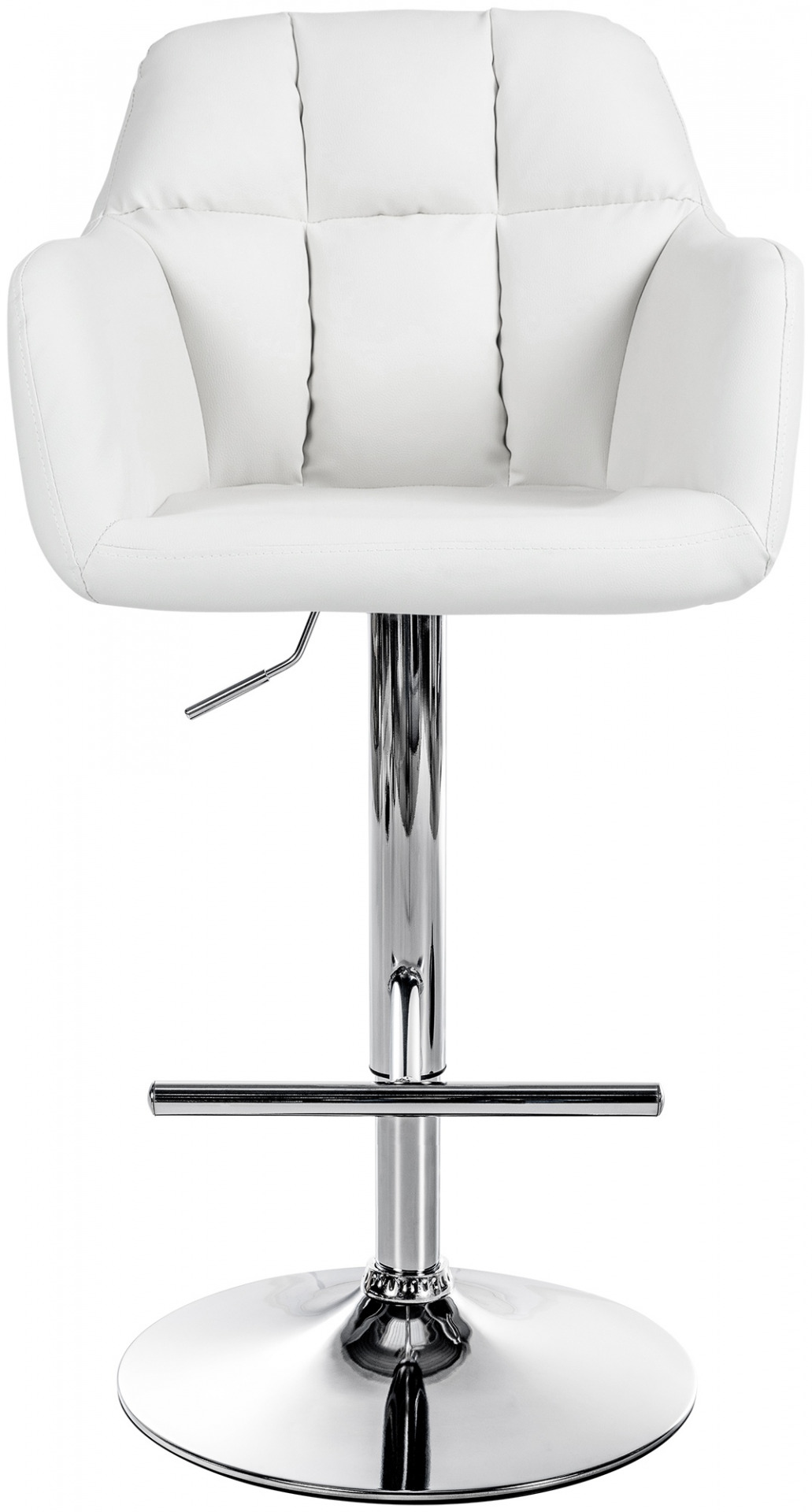 Barhocker Natoma Kunstleder chrom, weiß
