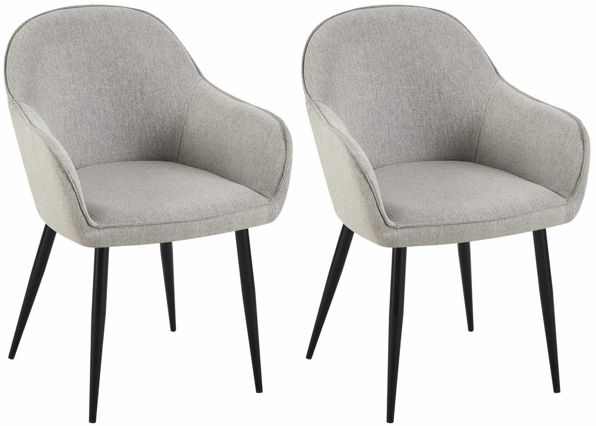 2er Set Esszimmerstühle Boise Stoff, grau