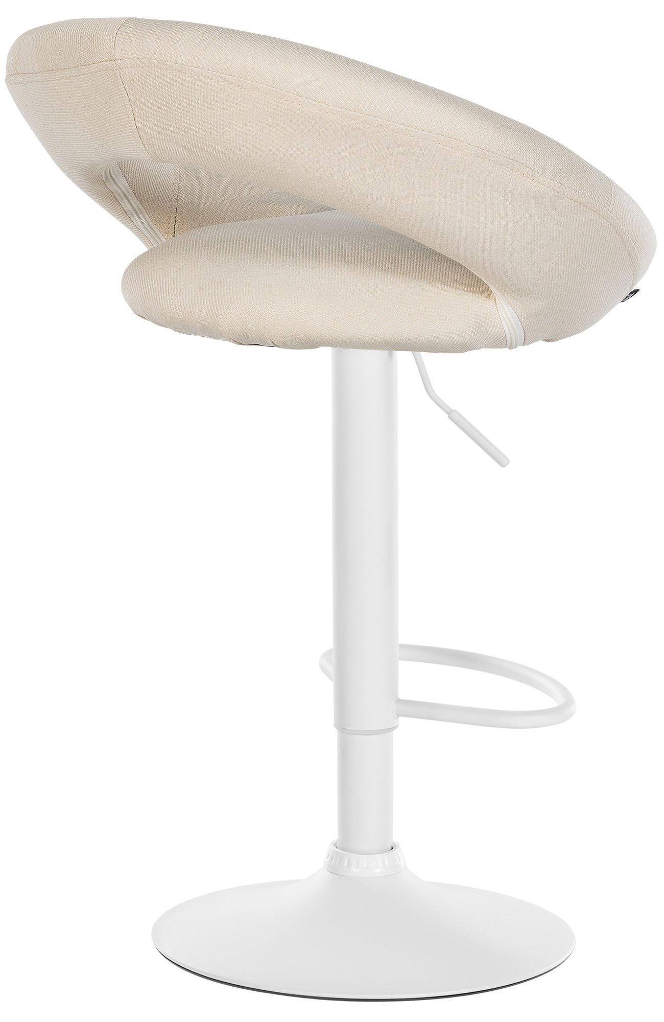 Barhocker Olinda Stoff weiß, creme