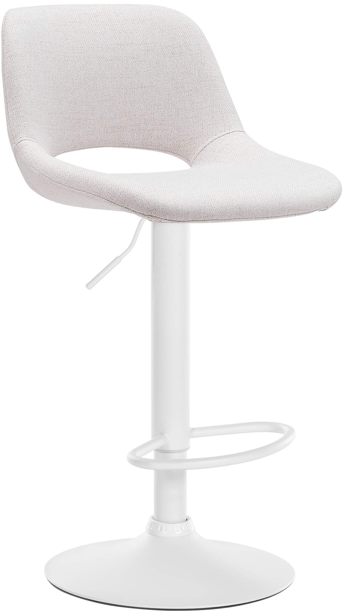 Barhocker Camden Stoff weiß, creme