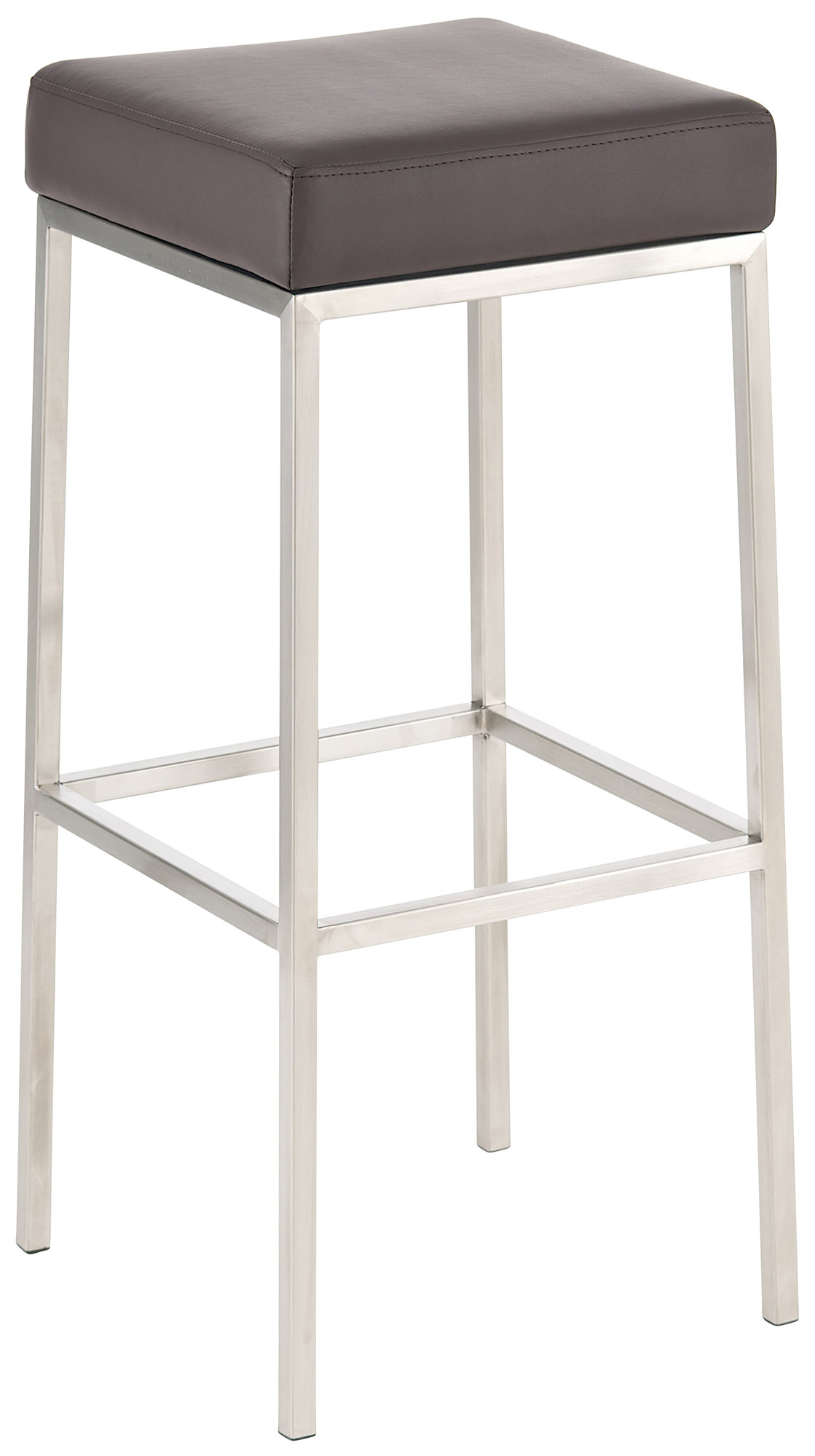 2er Set Barhocker Montreal 85 Kunstleder edelstahl, braun