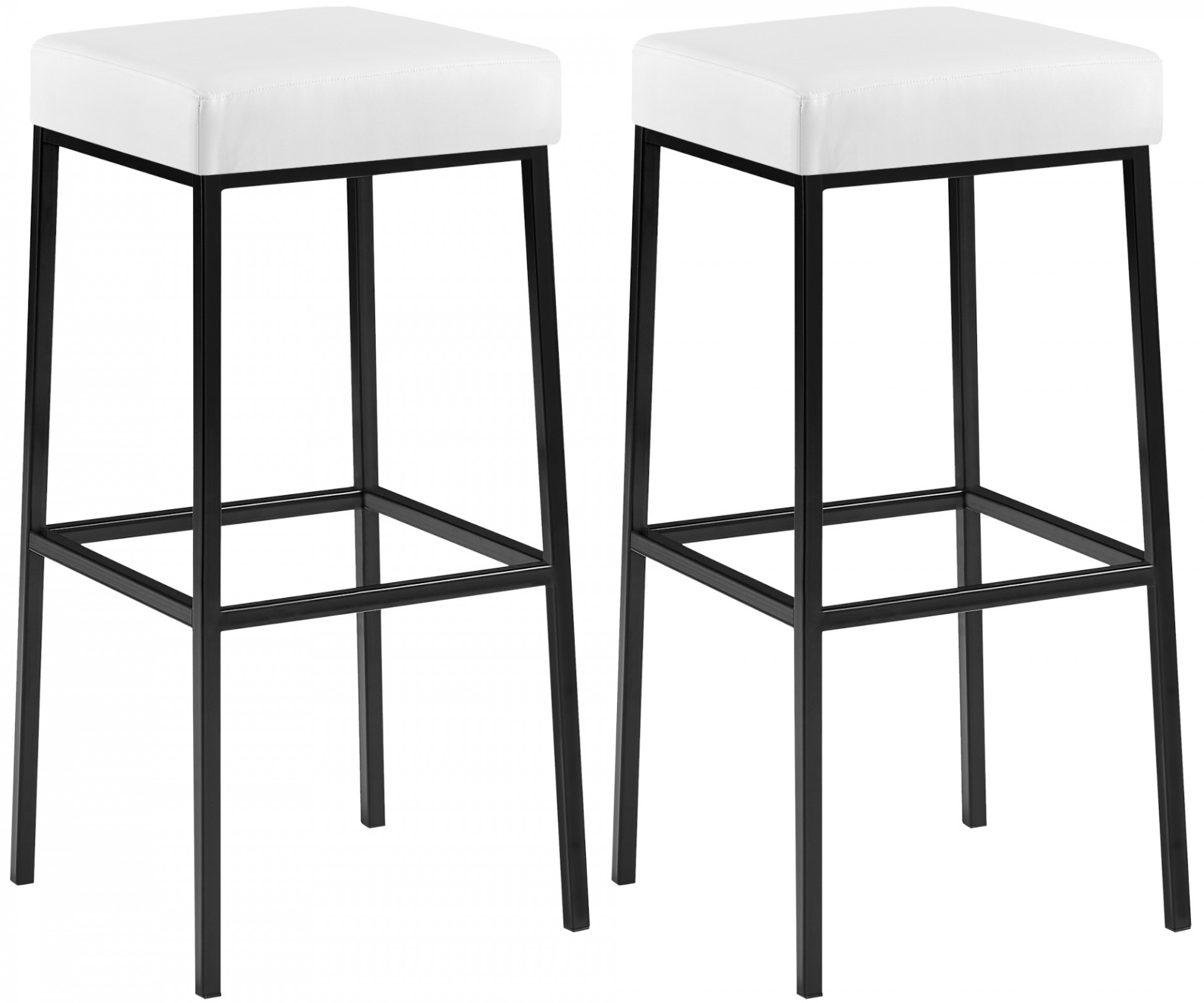 2er Set Barhocker Montreal 85 Kunstleder schwarz, weiß