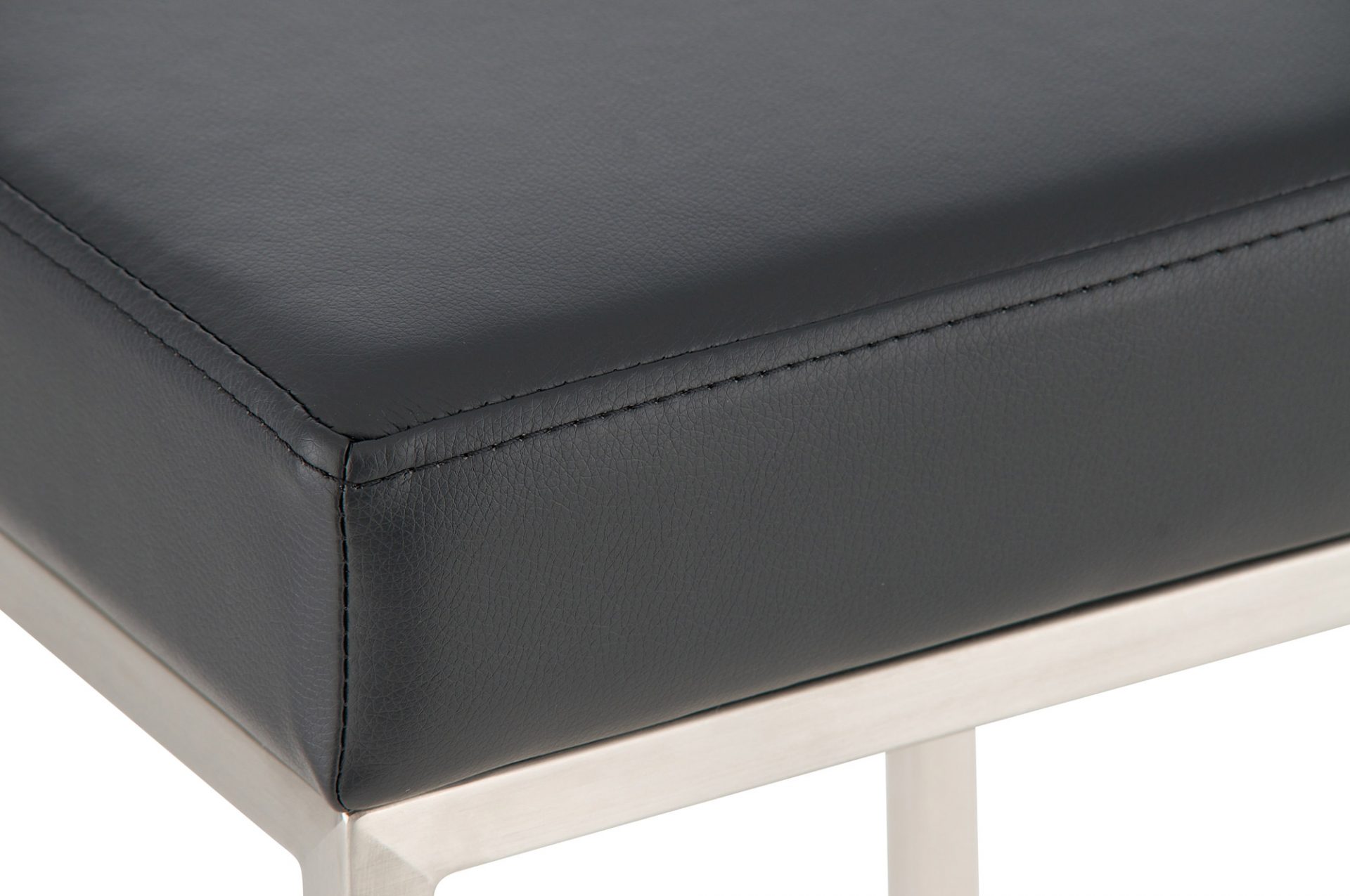 2er Set Barhocker Montreal 85 Kunstleder edelstahl, schwarz
