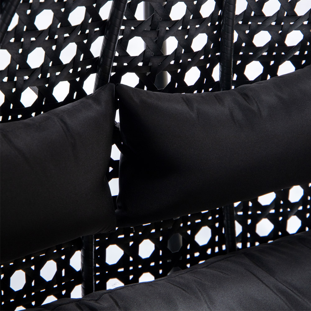 Polyrattan Hängesessel TWIN - Schwarz nur Kissen