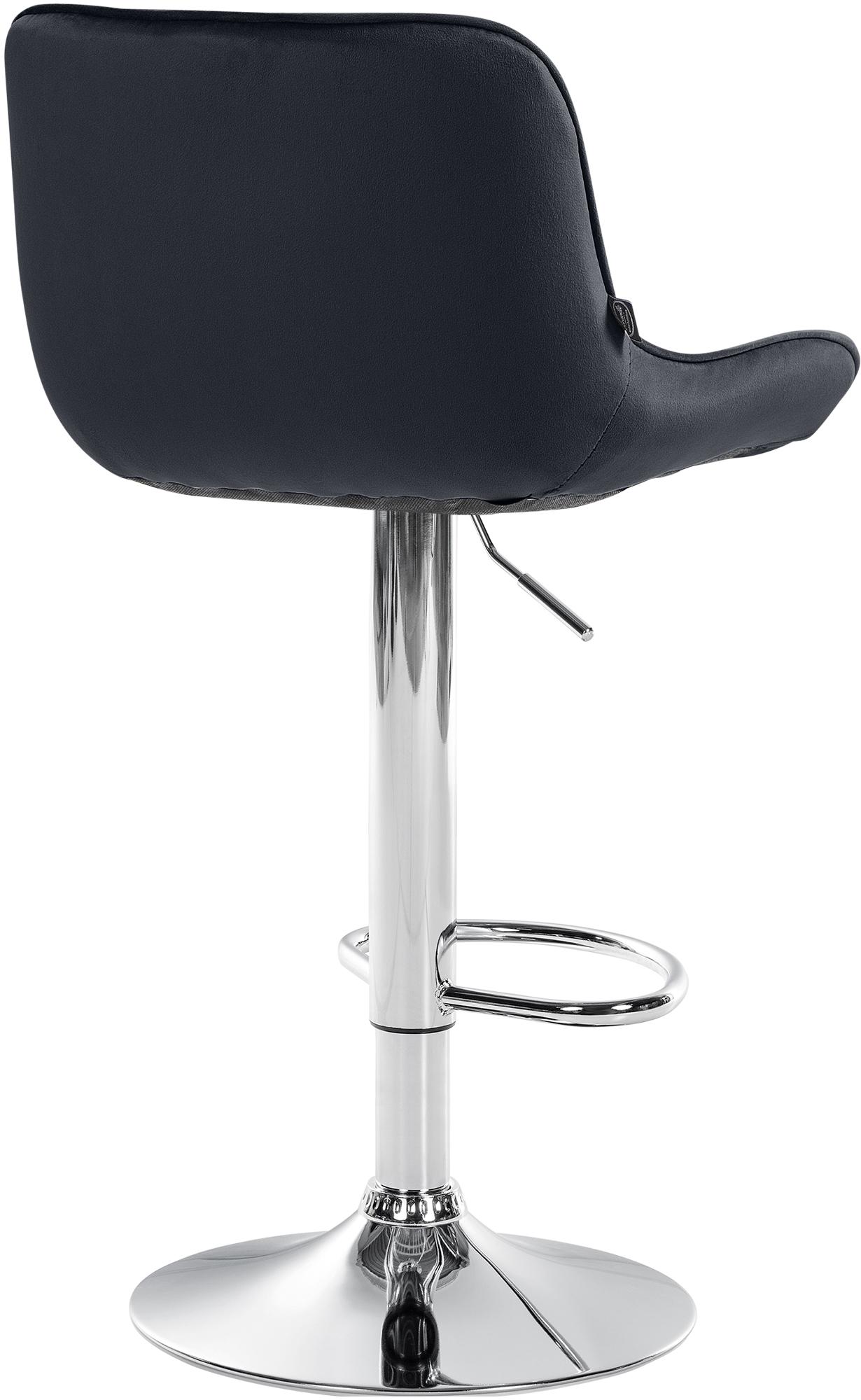 Barhocker Vonore Samt chrom, schwarz