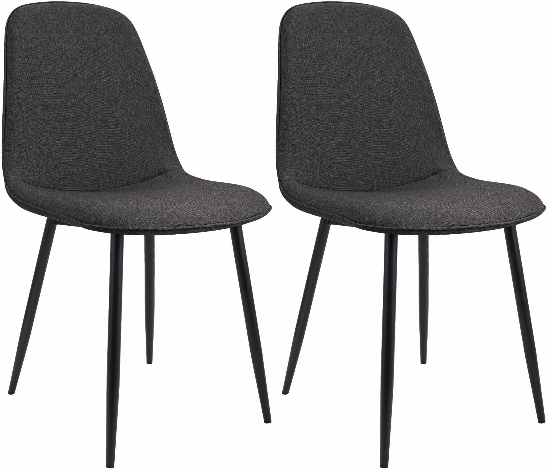 2er Set Esszimmerstuhl Maryam Stoff, dunkelgrau