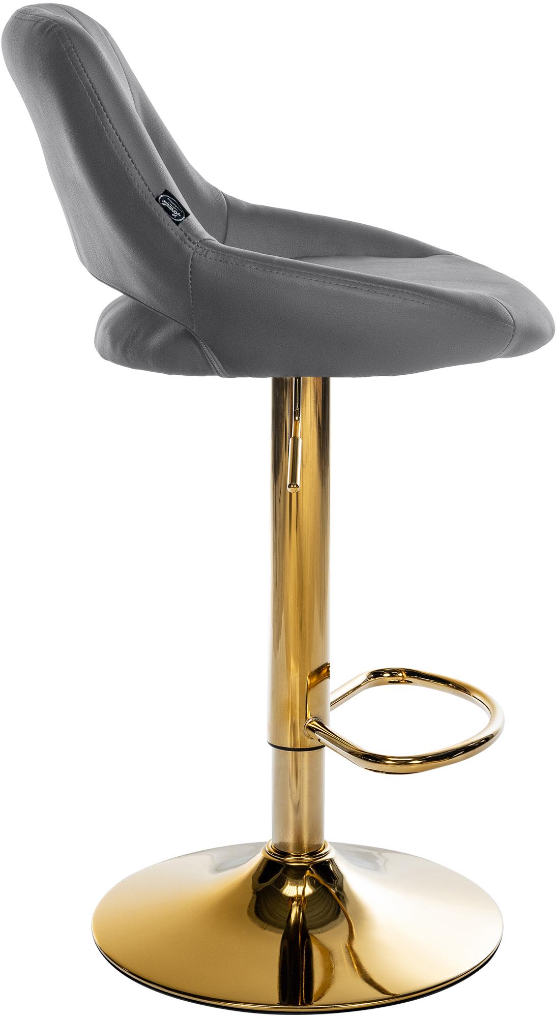 Barhocker Milet Kunstleder gold, grau