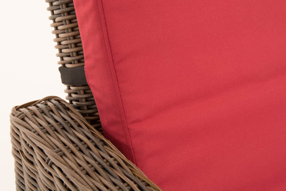 Sofa Ancona Rubinrot 5mm, braun-meliert