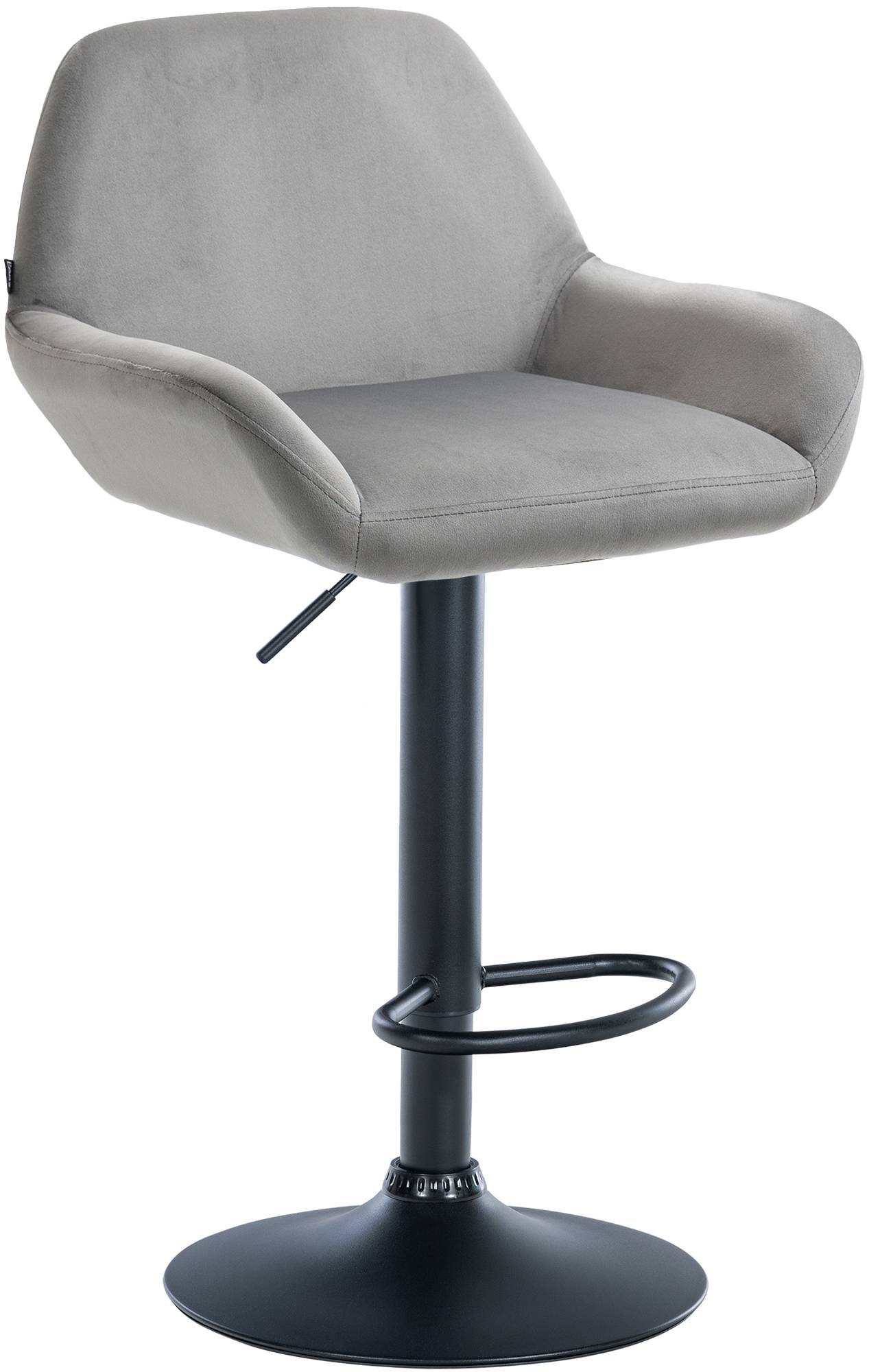 Barhocker Braga Samt schwarz, grau