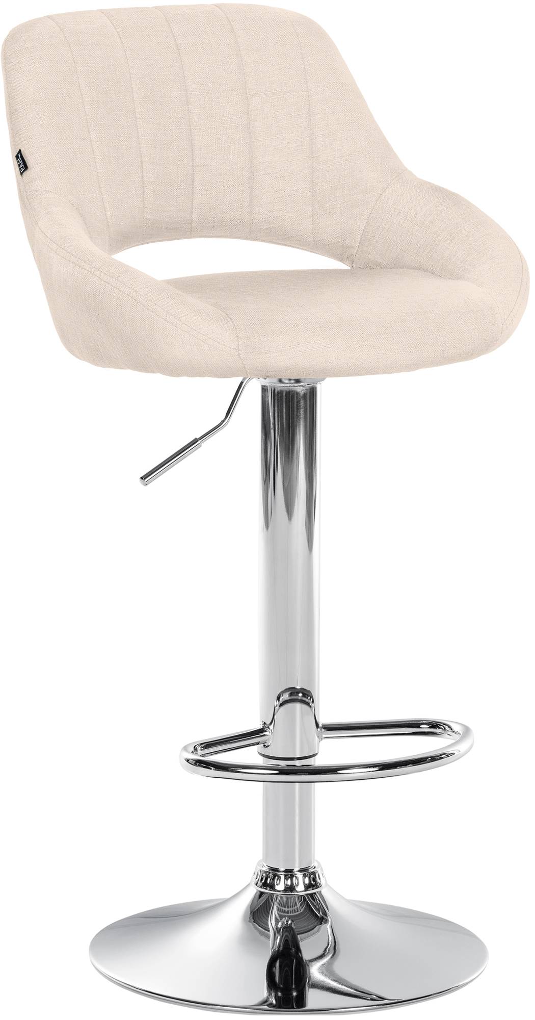 Barhocker Milet Stoff chrom, creme