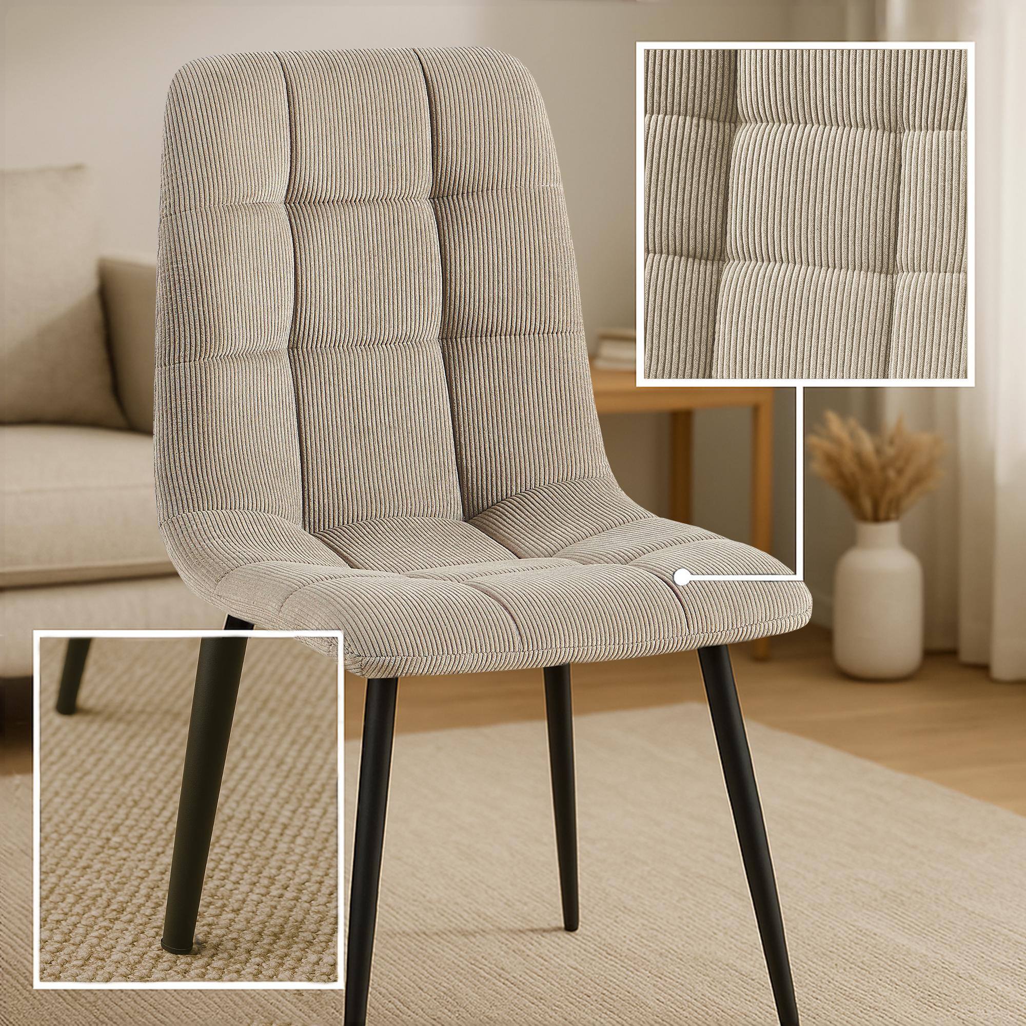 Esszimmerstuhl Antibes Cord, taupe