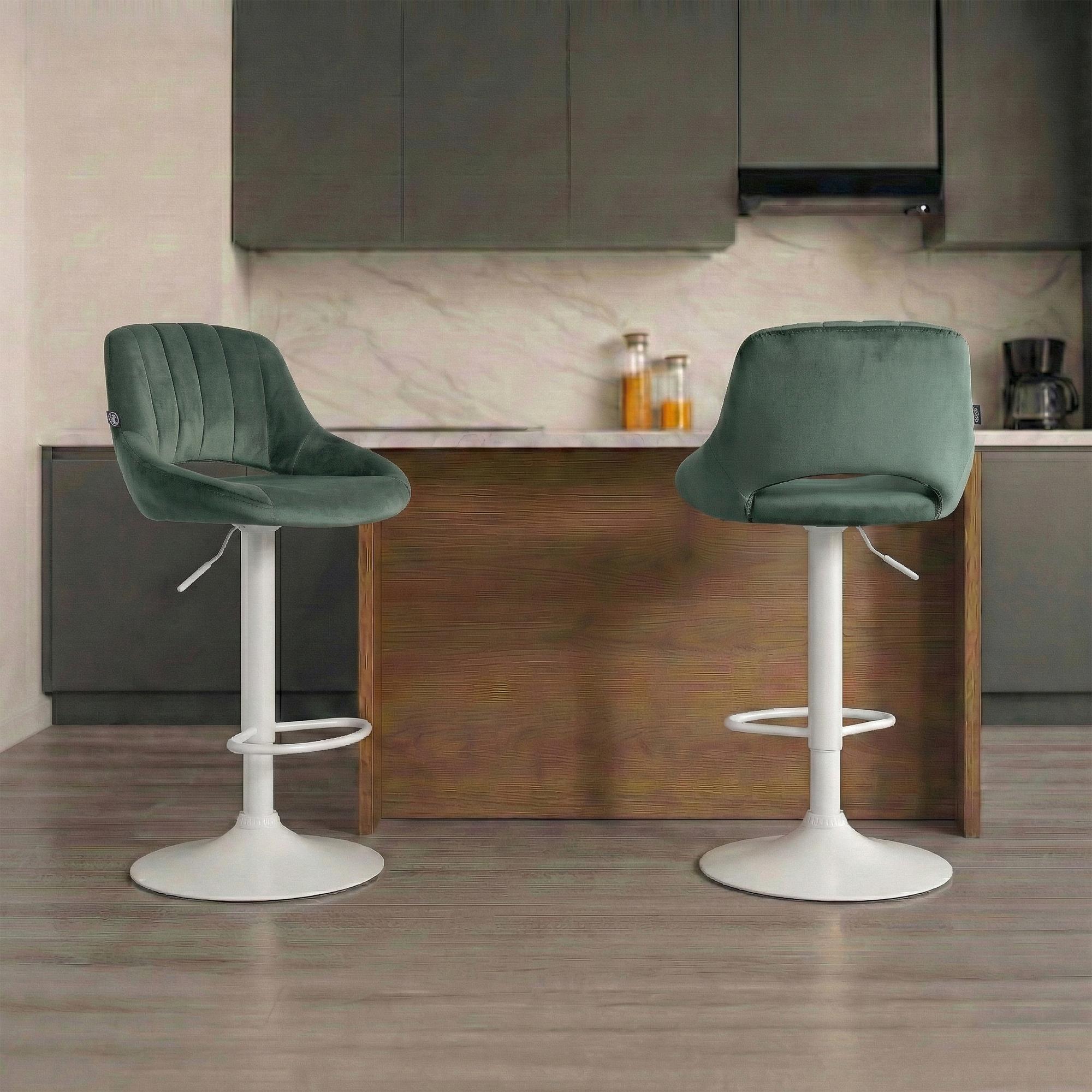 2er Set Barhocker Milet Samt W, grün