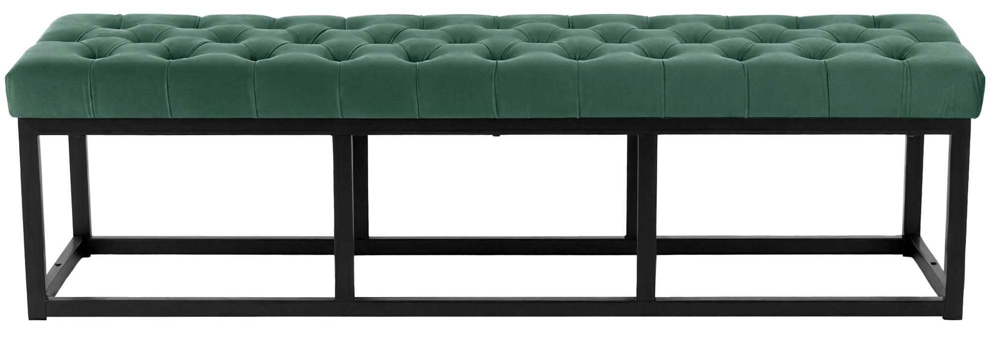 Sitzbank Polson Samt Schwarz 150 cm, grün