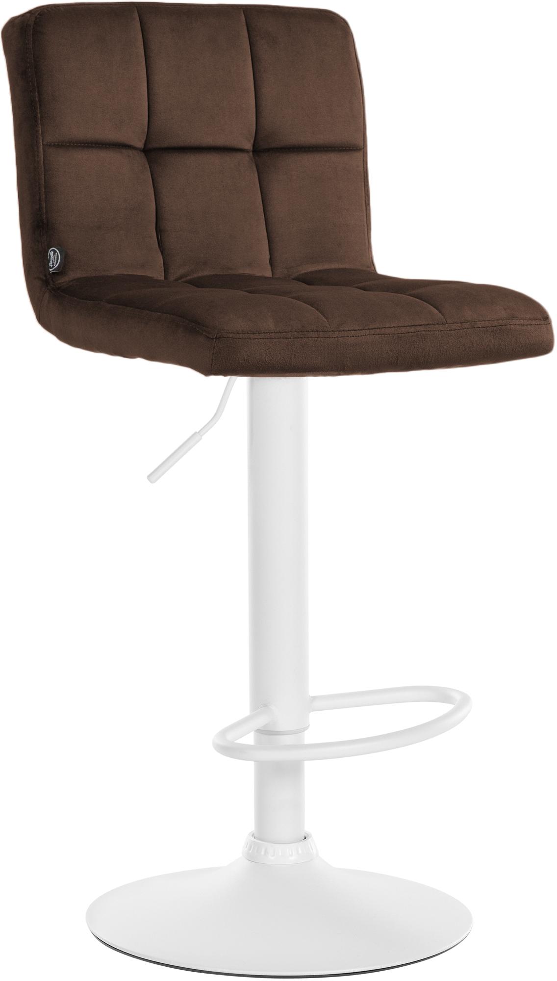 Barhocker Peru Samt weiß, braun