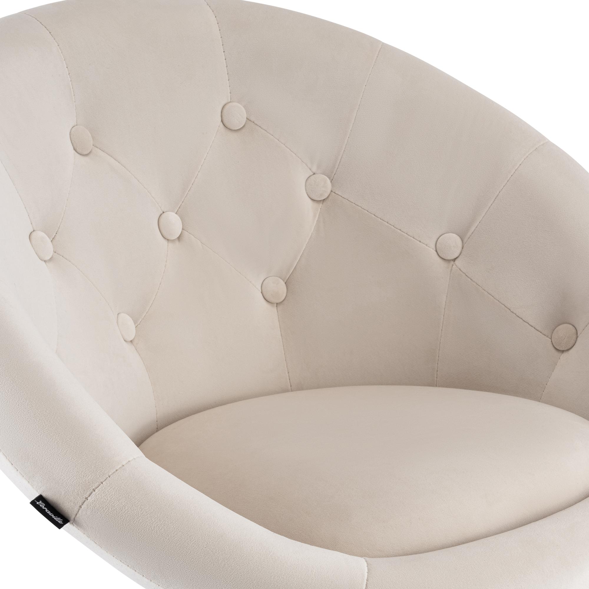 Barhocker London Samt weiß, creme