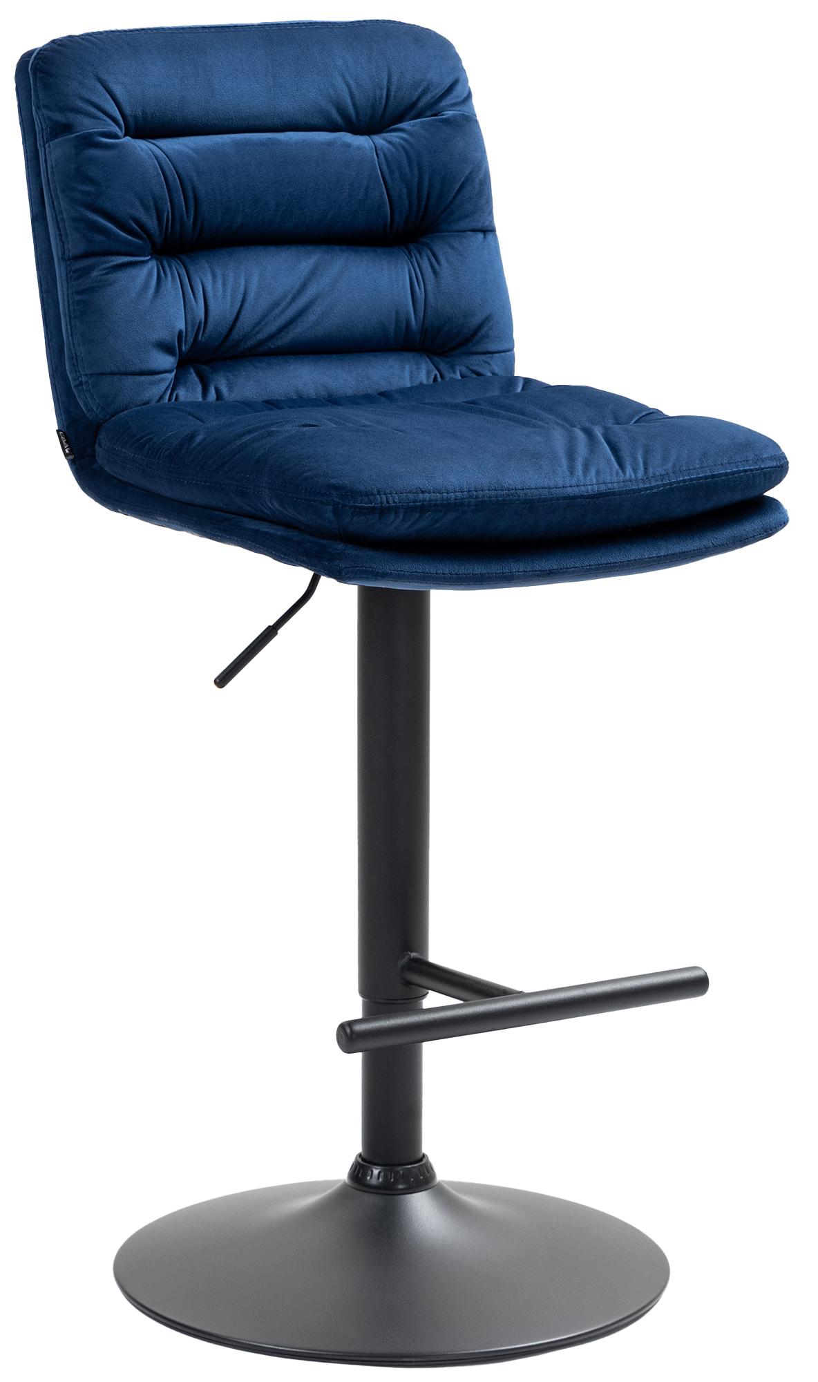 Barhocker Damar Samt schwarz, blau