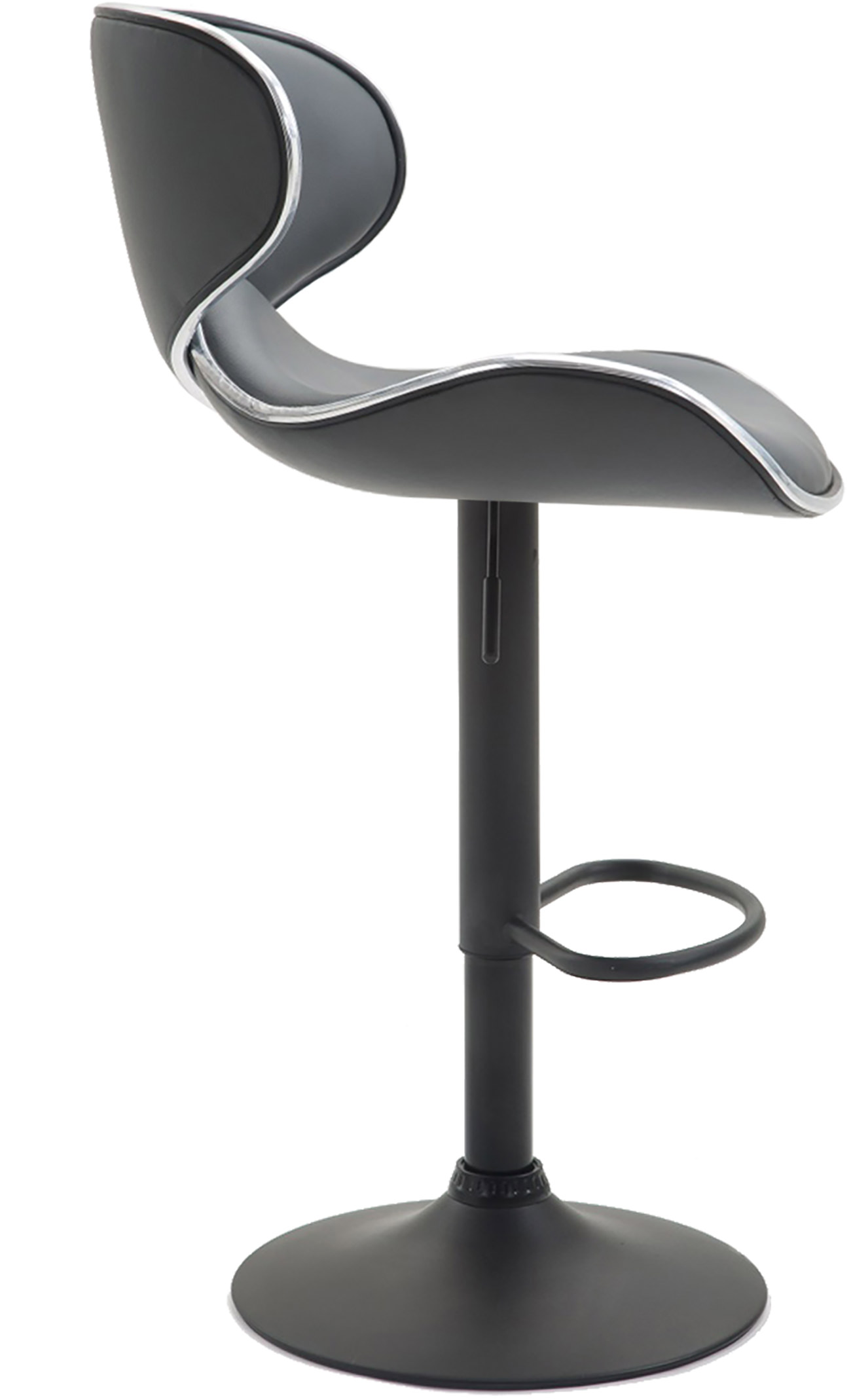 2er Set Barhocker Las Vegas V2 Kunstleder schwarz, grau