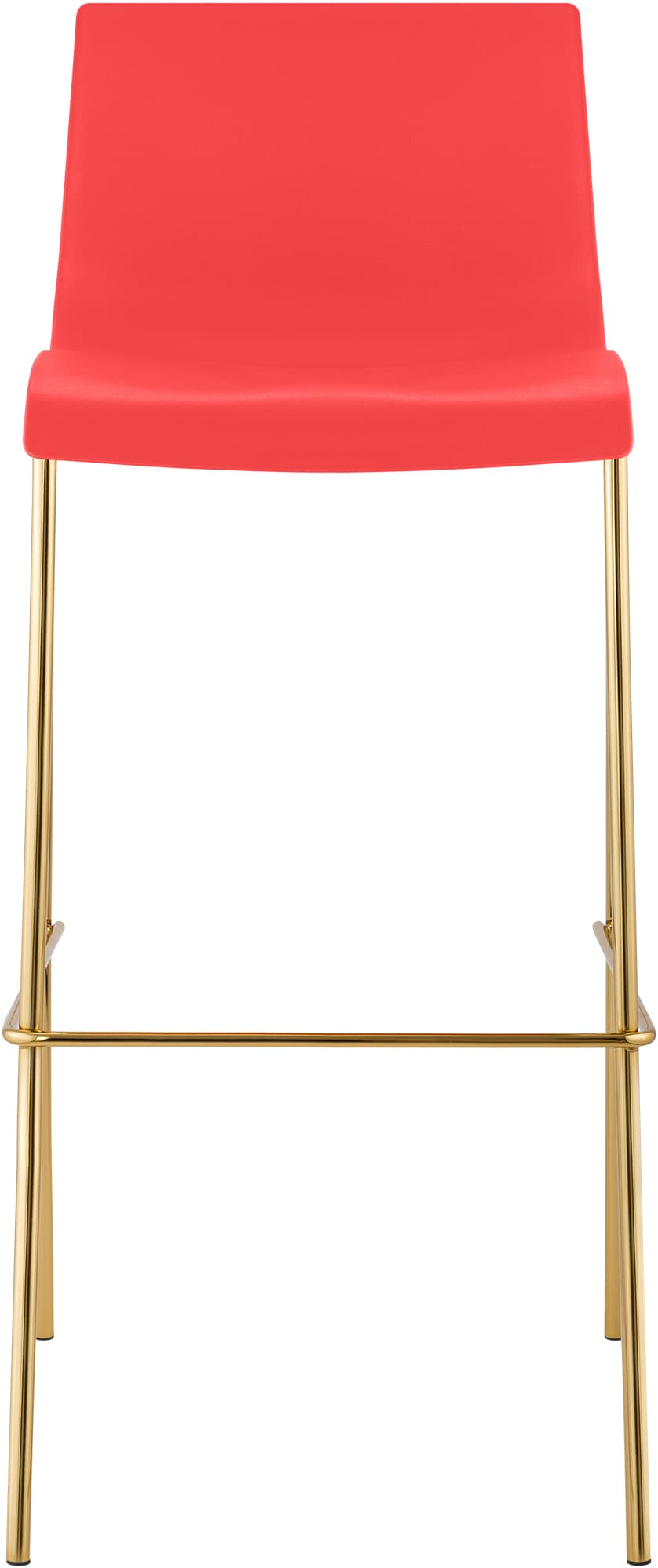 Barhocker Hoover Kunststoff 4-Fuß Gold, rot