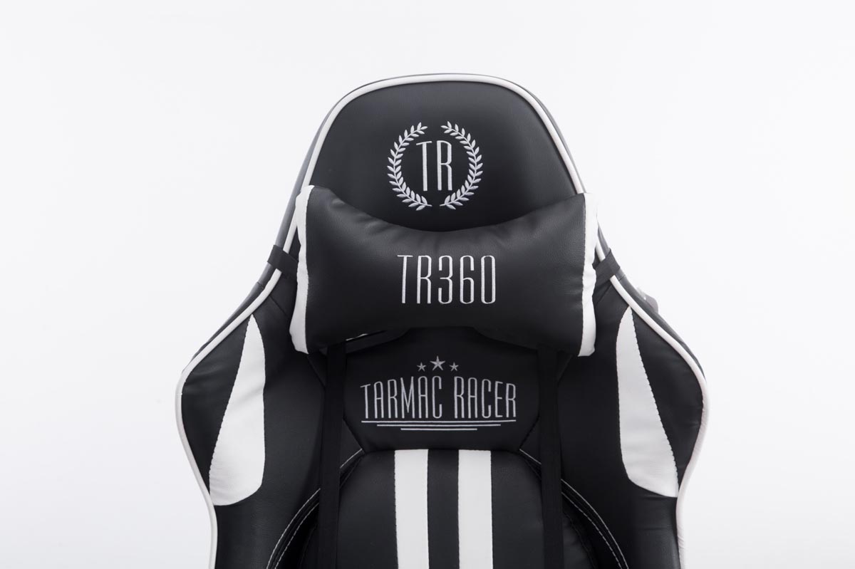 Racing Bürostuhl Limit V2 Kunstleder mit Fußablage, schwarz/weiß