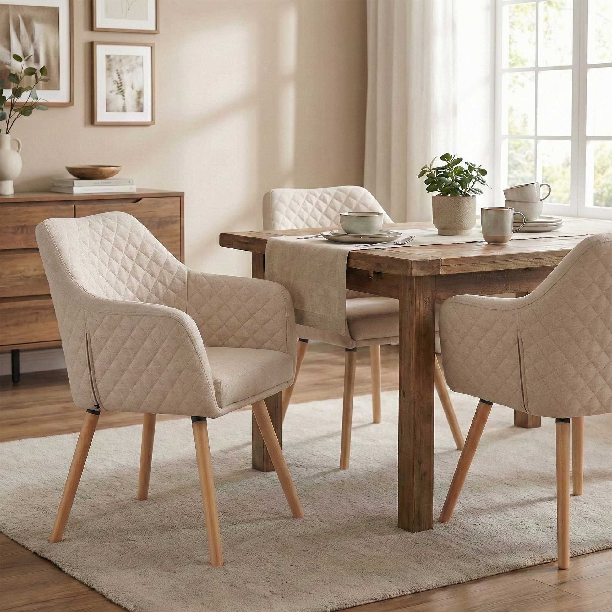 Esszimmerstuhl Gent Stoff natura, creme