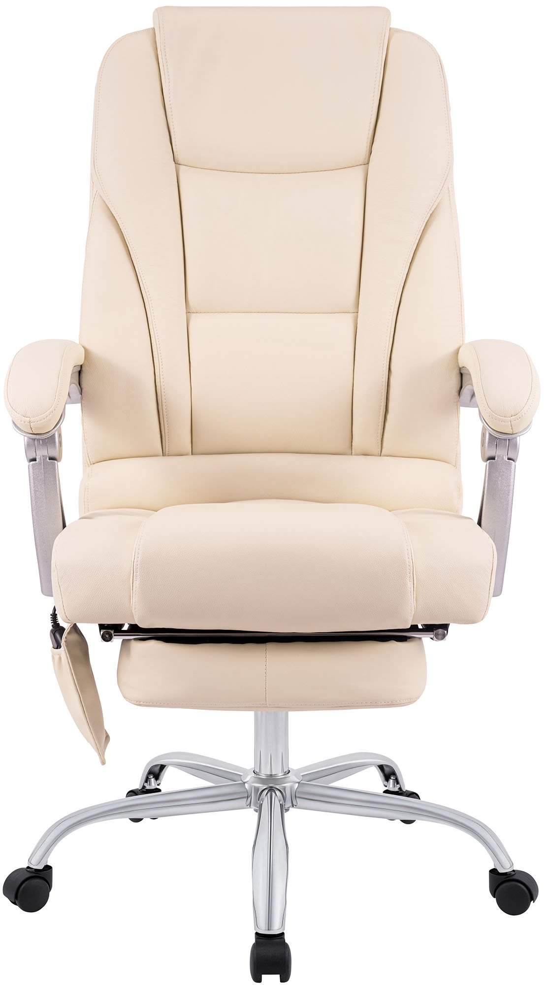 Bürostuhl Pacific Echtleder mit Massagefunktion, creme