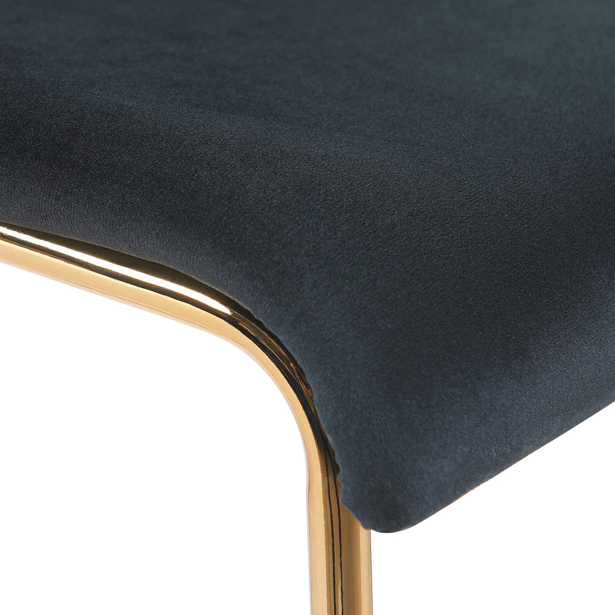 Barhocker Hoover Samt 4-Fuß Gold, schwarz