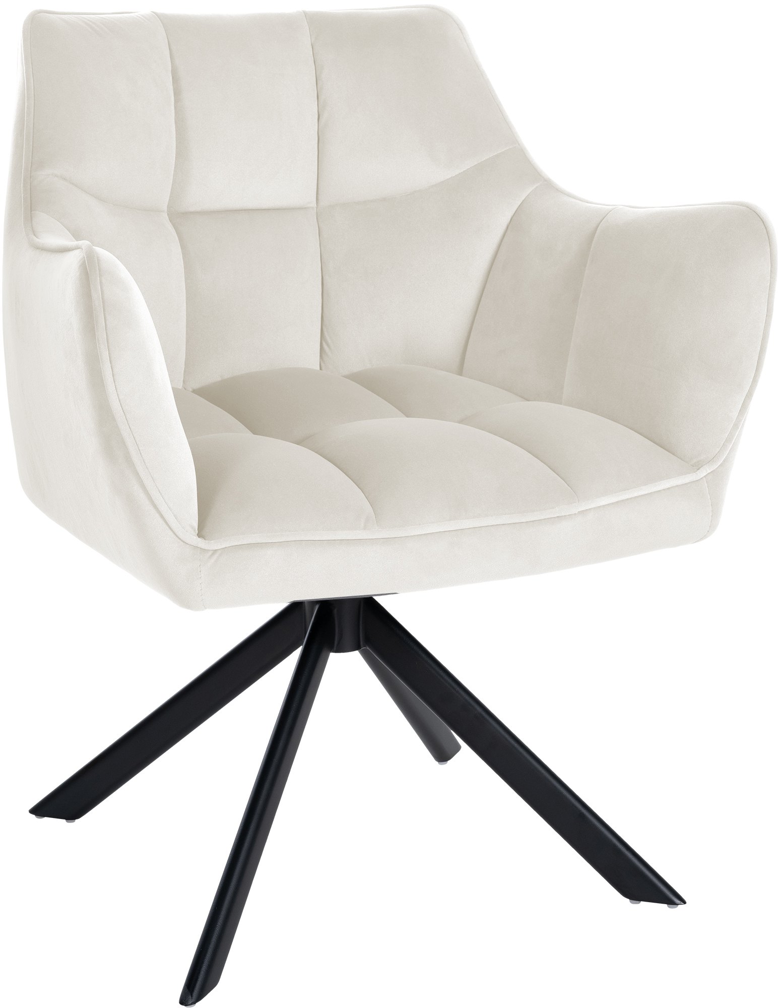 Esszimmerstuhl Swing Samt schwarz, creme