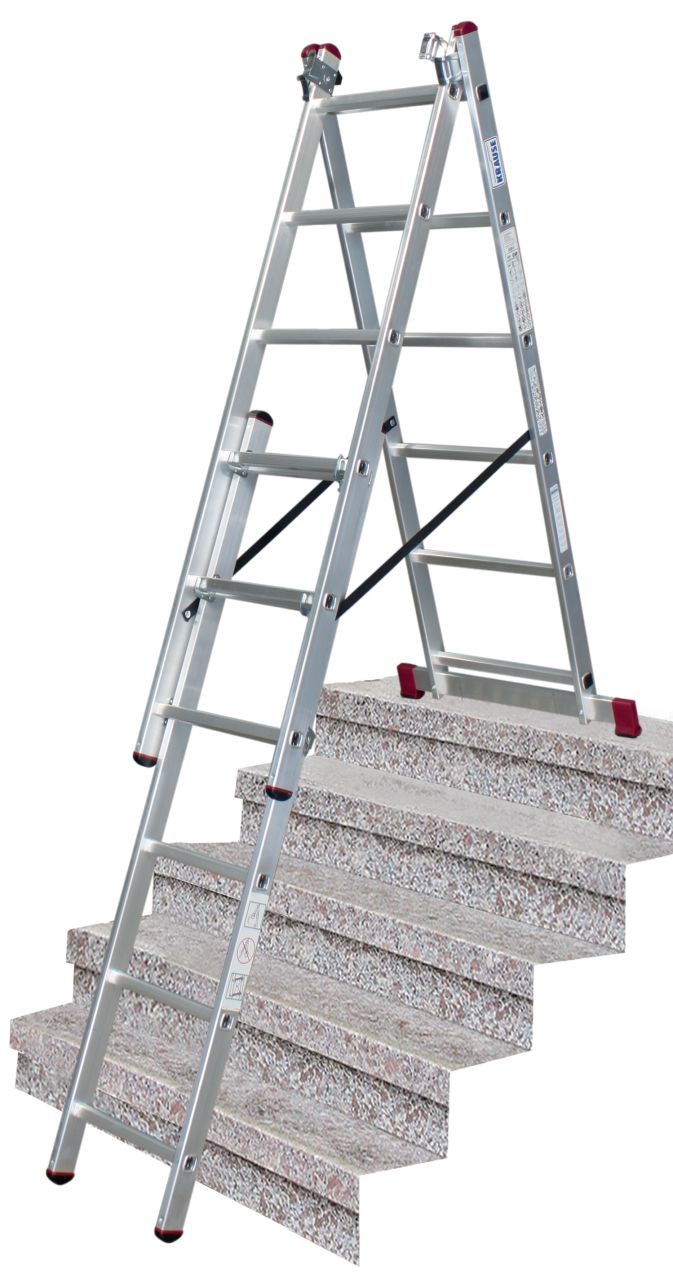 CORDA Vielzweckleiter mit Treppenfunktion 3x6 Sprossen