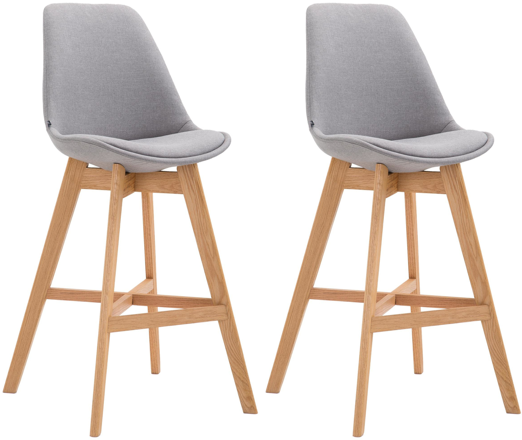 2er Set Barhocker Cannes Stoff natura, grau