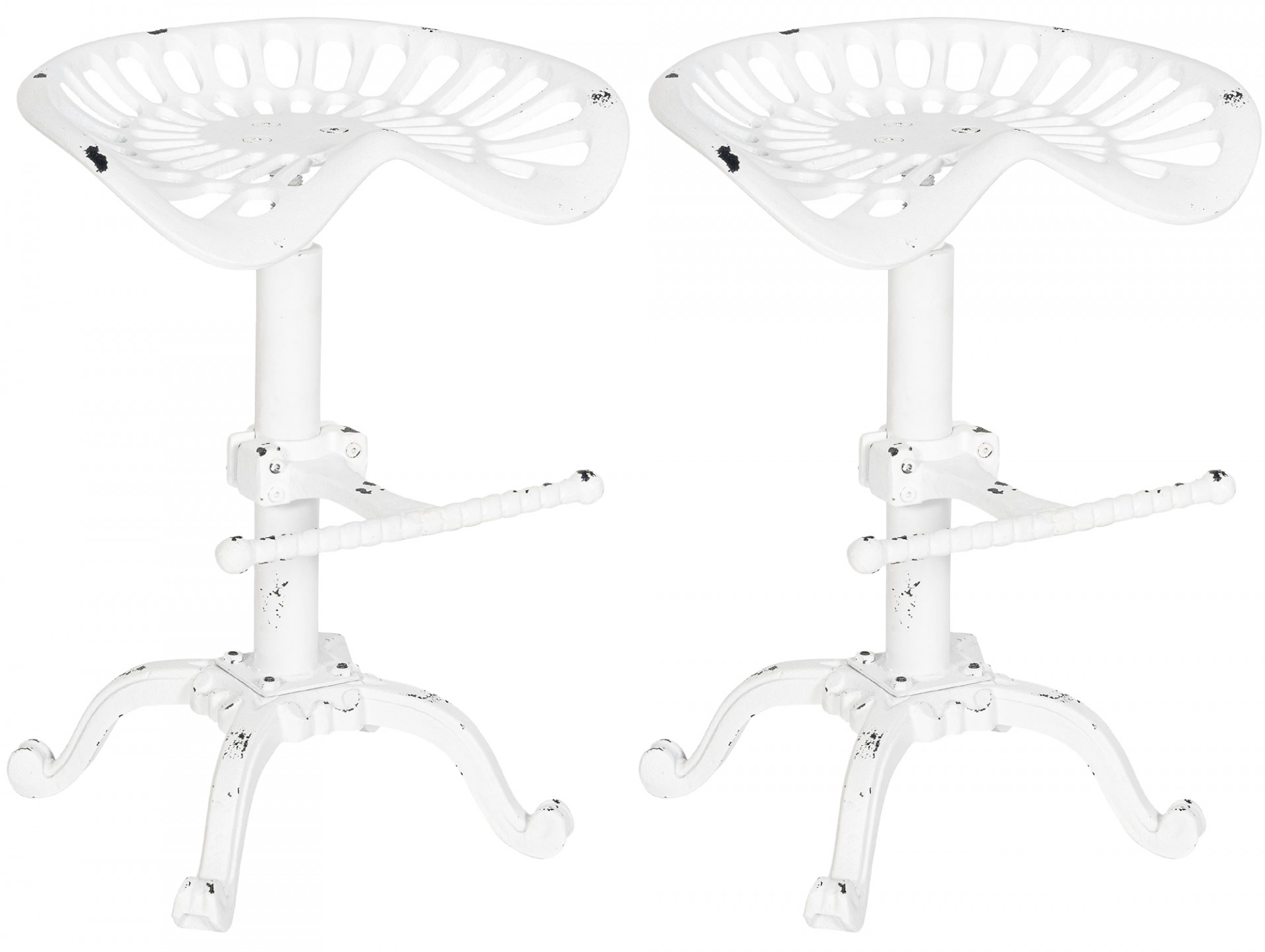 2er Set Barhocker Butch, antik weiß