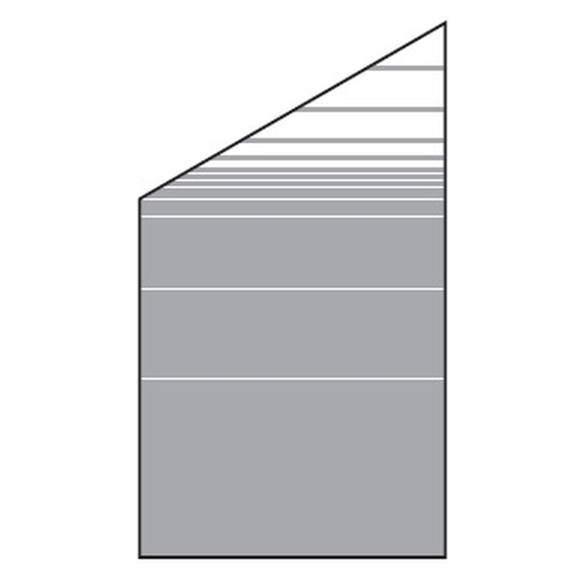 VETRO Glasscheibe ECKE links, B 1030 x H 1200/1800 mm, Streifen-Dekor 81, satiniert