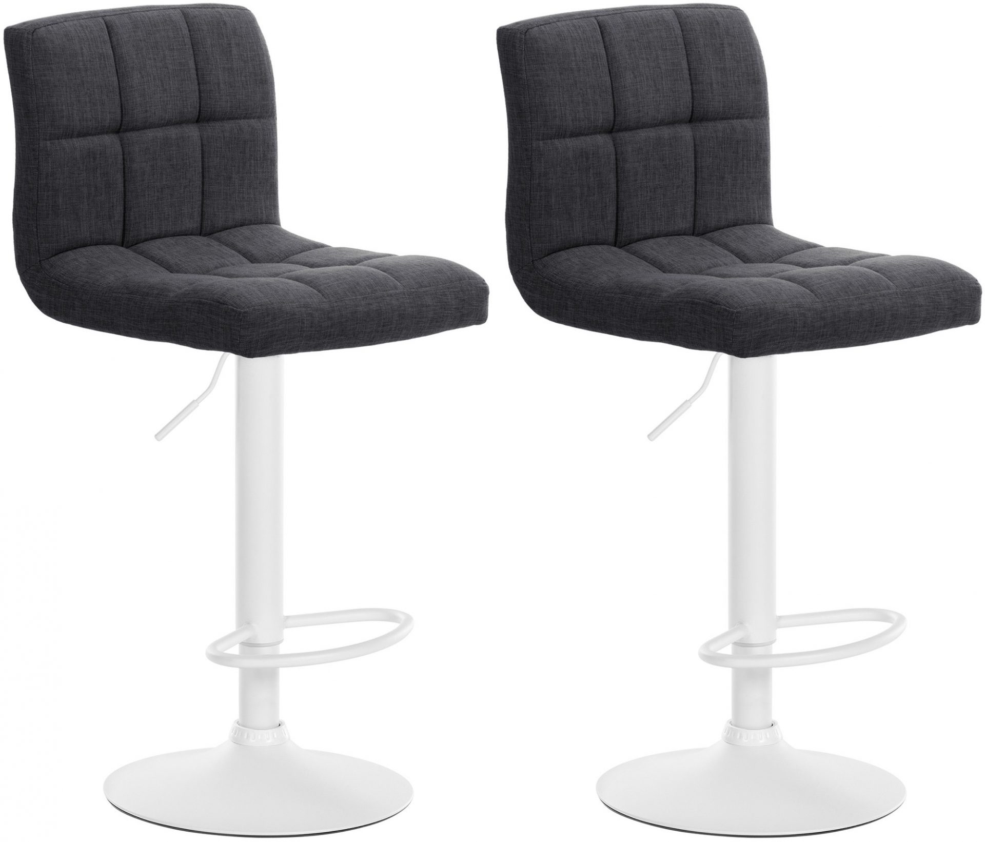 2er Set Barhocker Calma Stoff weiß, dunkelgrau